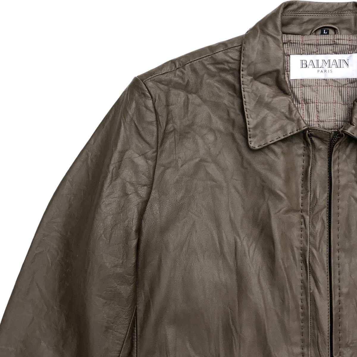 Balmain Vintage BALMAIN Paris Sheepskin Leather Jacket Size US L / EU 52-54 / 3 - 3 Thumbnail