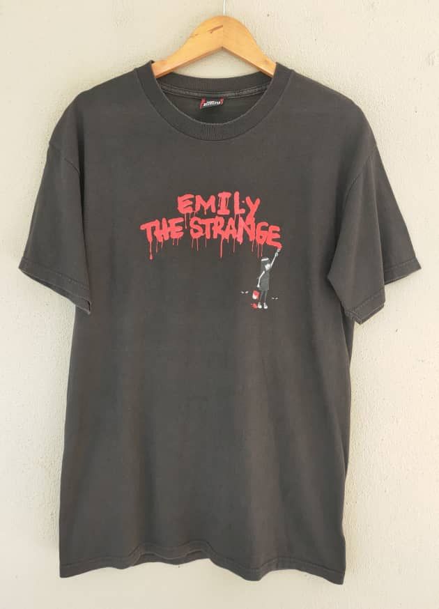 image of Cartoon Network x Movie Vintage Emily The Strange Cartoon T in Black, Men's (Size Medium)