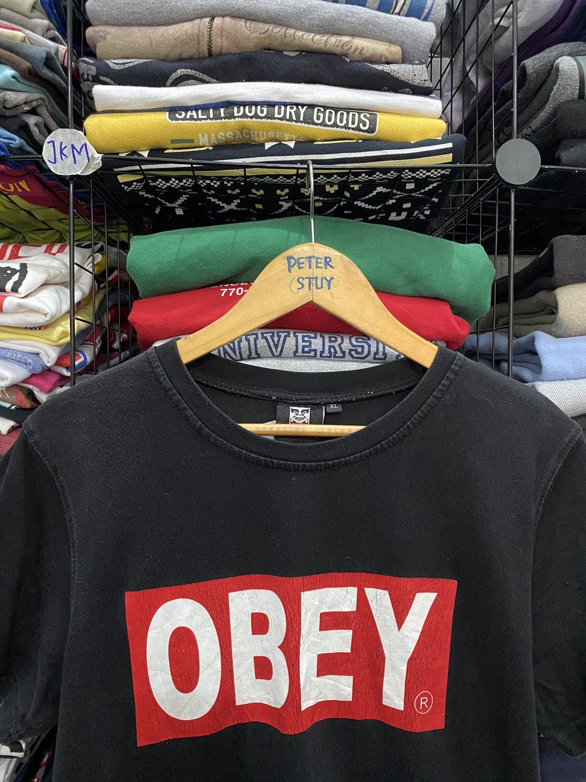 Obey × Vintage Vintage Obey Box Logo T-Shirt Size US XL / EU 56 / 4 - 2 Thumbnail
