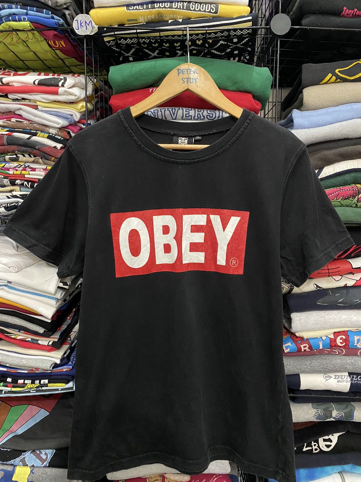Obey × Vintage Vintage Obey Box Logo T-Shirt Size US XL / EU 56 / 4 - 1 Thumbnail
