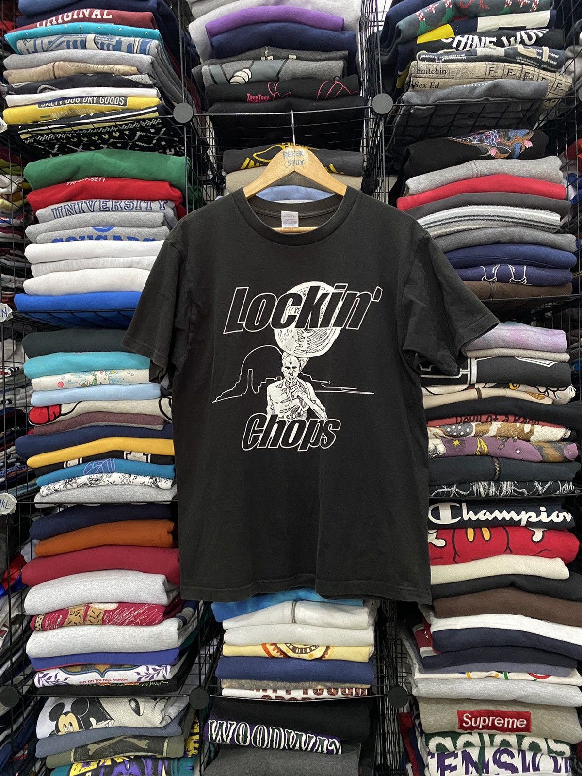 Vintage Vintage Lock in Chops Black T-shirt Size US L / EU 52-54 / 3 - 1 Thumbnail