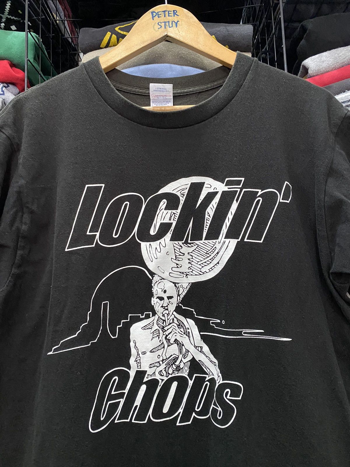 Vintage Vintage Lock in Chops Black T-shirt Size US L / EU 52-54 / 3 - 2 Thumbnail