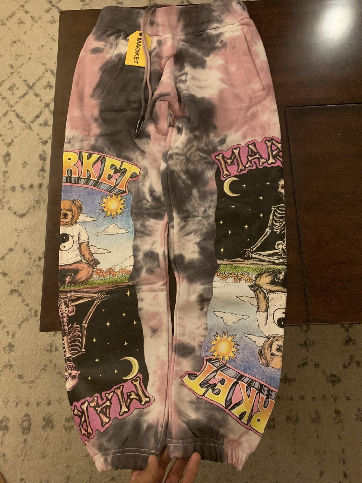 Market × Vintage MARKET NAMASTE BEAR DAY & NIGHT SWEATPANTS LAVENDER TIE-DYE Size US 30 / EU 46 - 8 Thumbnail