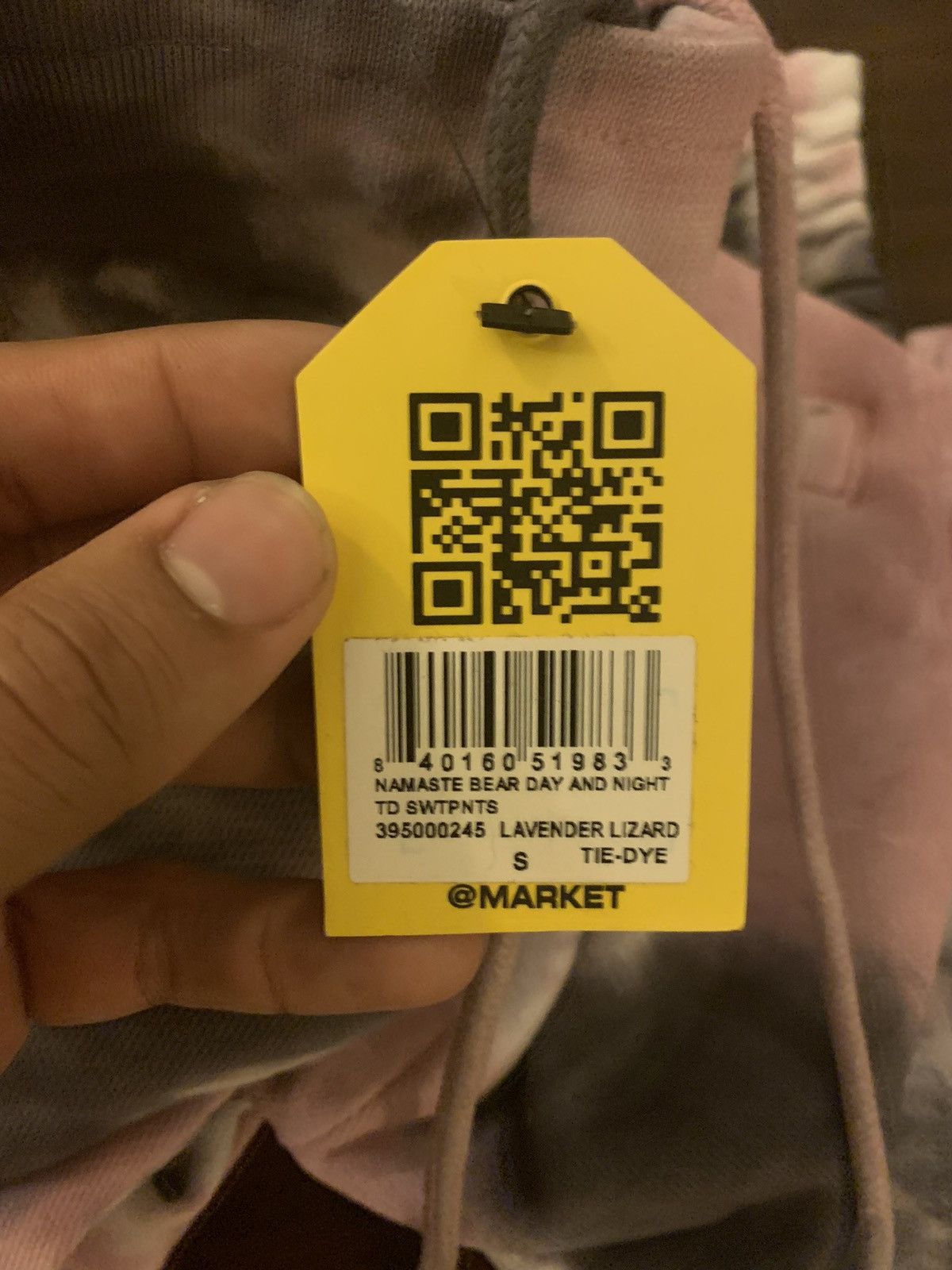 Market × Vintage MARKET NAMASTE BEAR DAY & NIGHT SWEATPANTS LAVENDER TIE-DYE Size US 30 / EU 46 - 4 Thumbnail