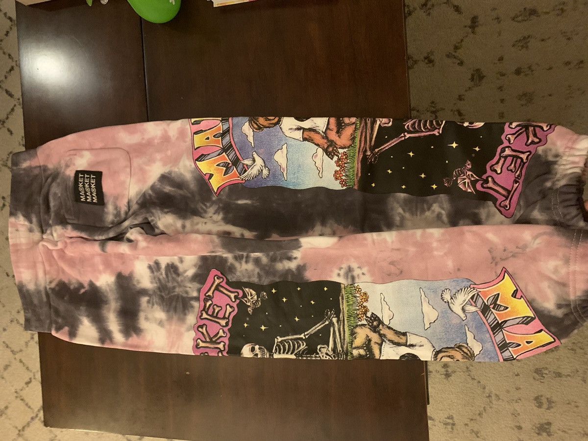 Market × Vintage MARKET NAMASTE BEAR DAY & NIGHT SWEATPANTS LAVENDER TIE-DYE Size US 30 / EU 46 - 7 Thumbnail