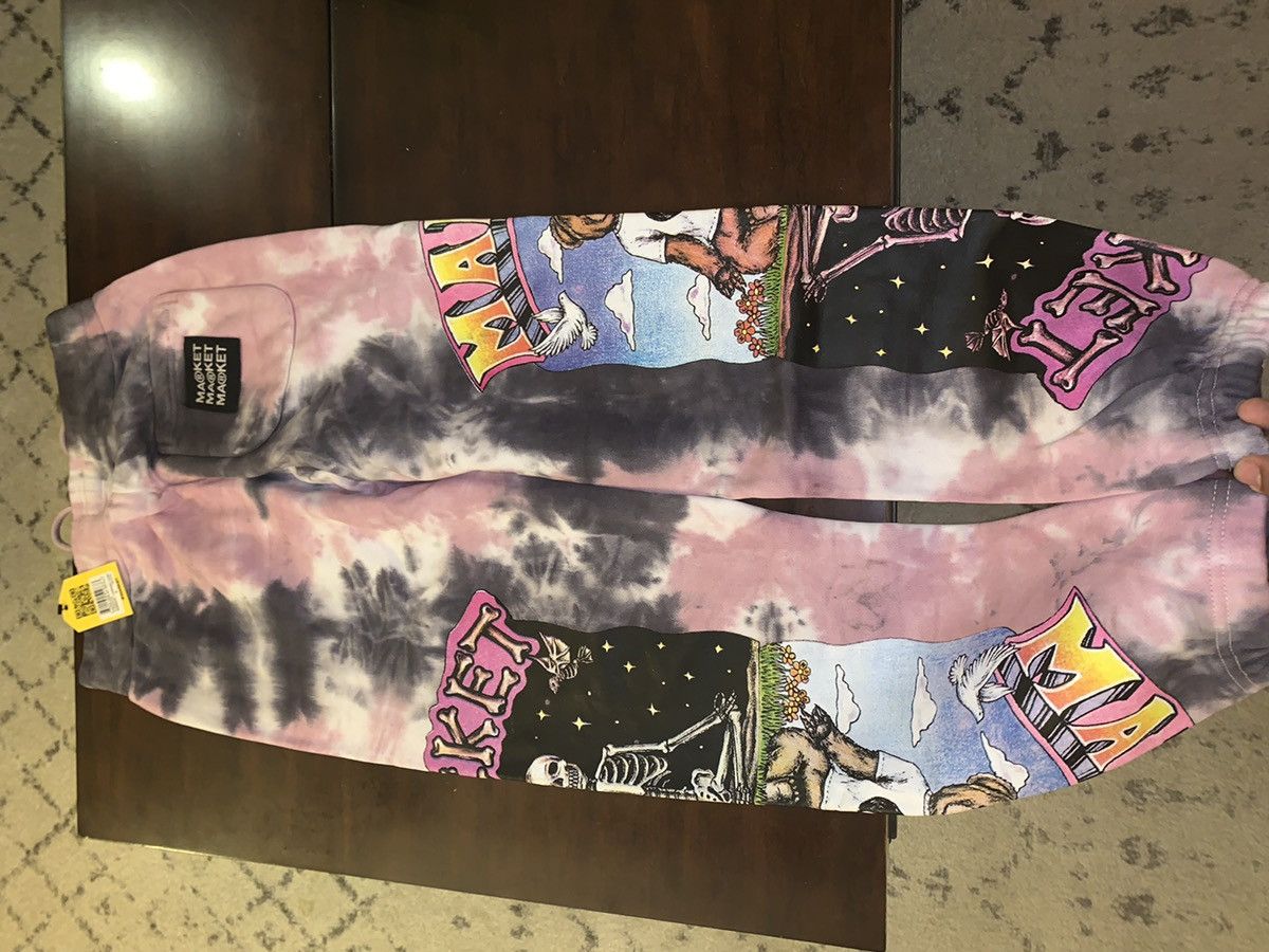 Market × Vintage MARKET NAMASTE BEAR DAY & NIGHT SWEATPANTS LAVENDER TIE-DYE Size US 30 / EU 46 - 2 Thumbnail
