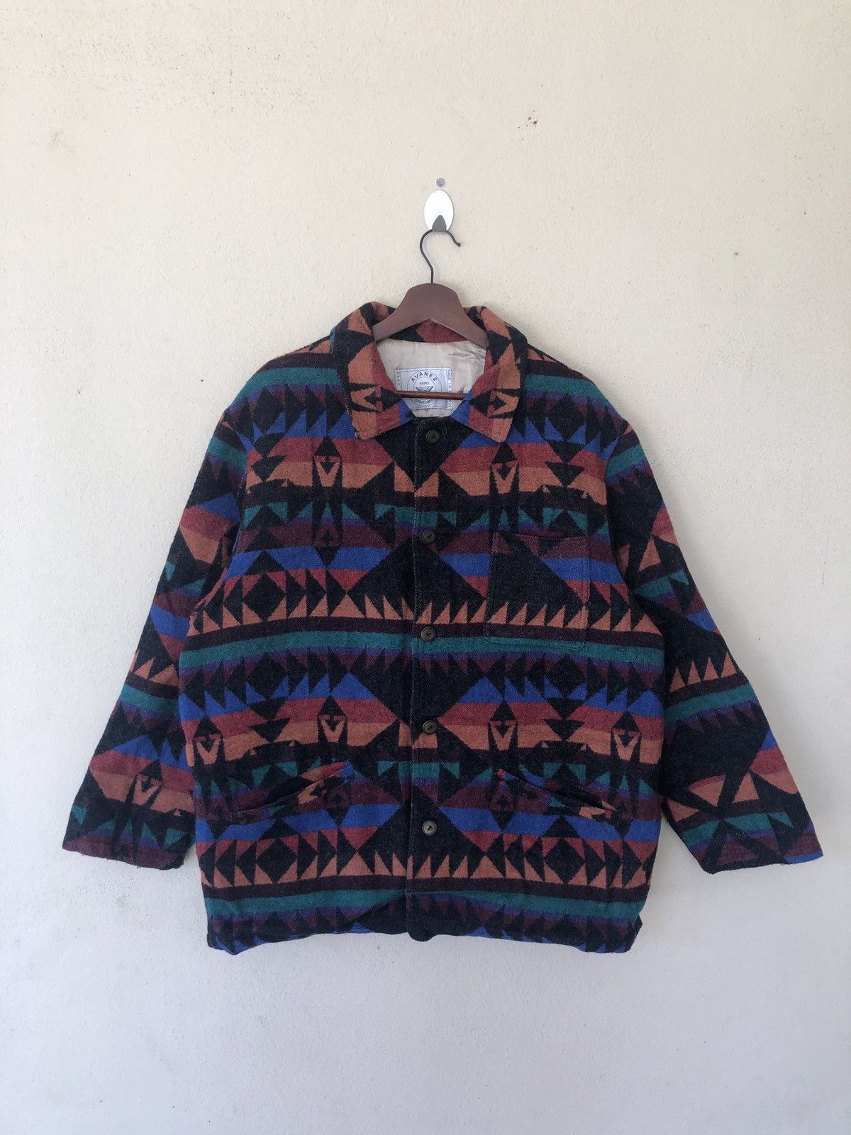 image of Vintage Avanez Sportswear Aztec Jacket Made In France in Mix, Men's (Size Large)