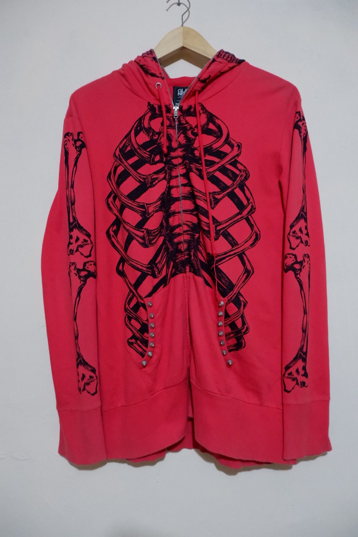 Japanese Brand Glad News Skeleton Full Zip Hoodie Size US M / EU 48-50 / 2 - 1 Thumbnail