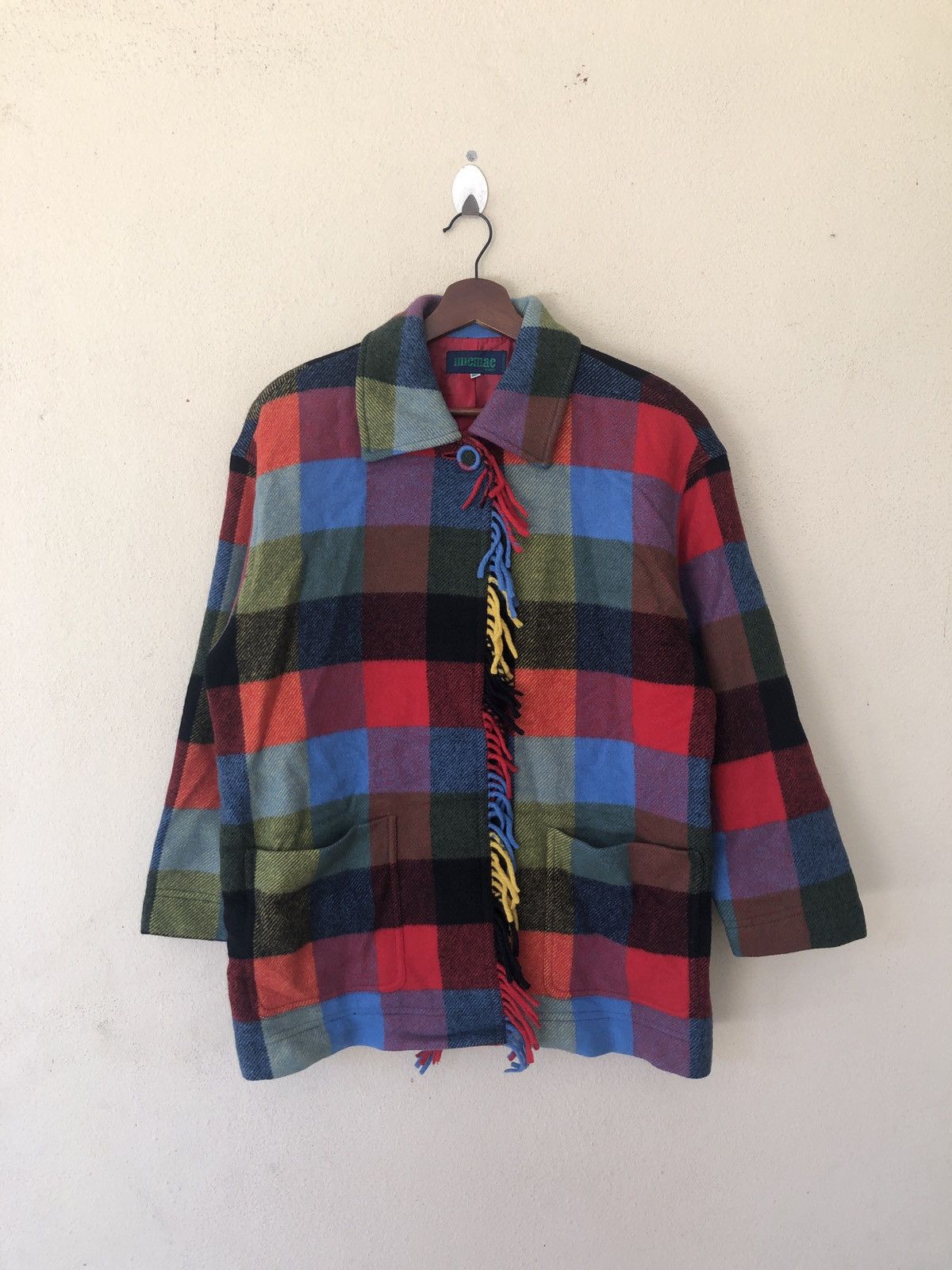 Japanese Brand NATIVE CHECKERD WOOL JACKET Size US L / EU 52-54 / 3 - 1 Thumbnail