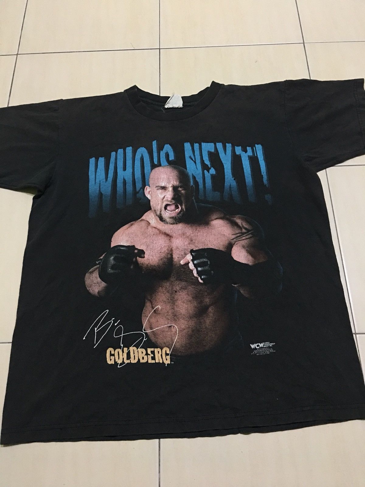 Vintage Vintage 90s Goldberg who next 1998 wrestling wwe shirt Size US XL / EU 56 / 4 - 3 Thumbnail