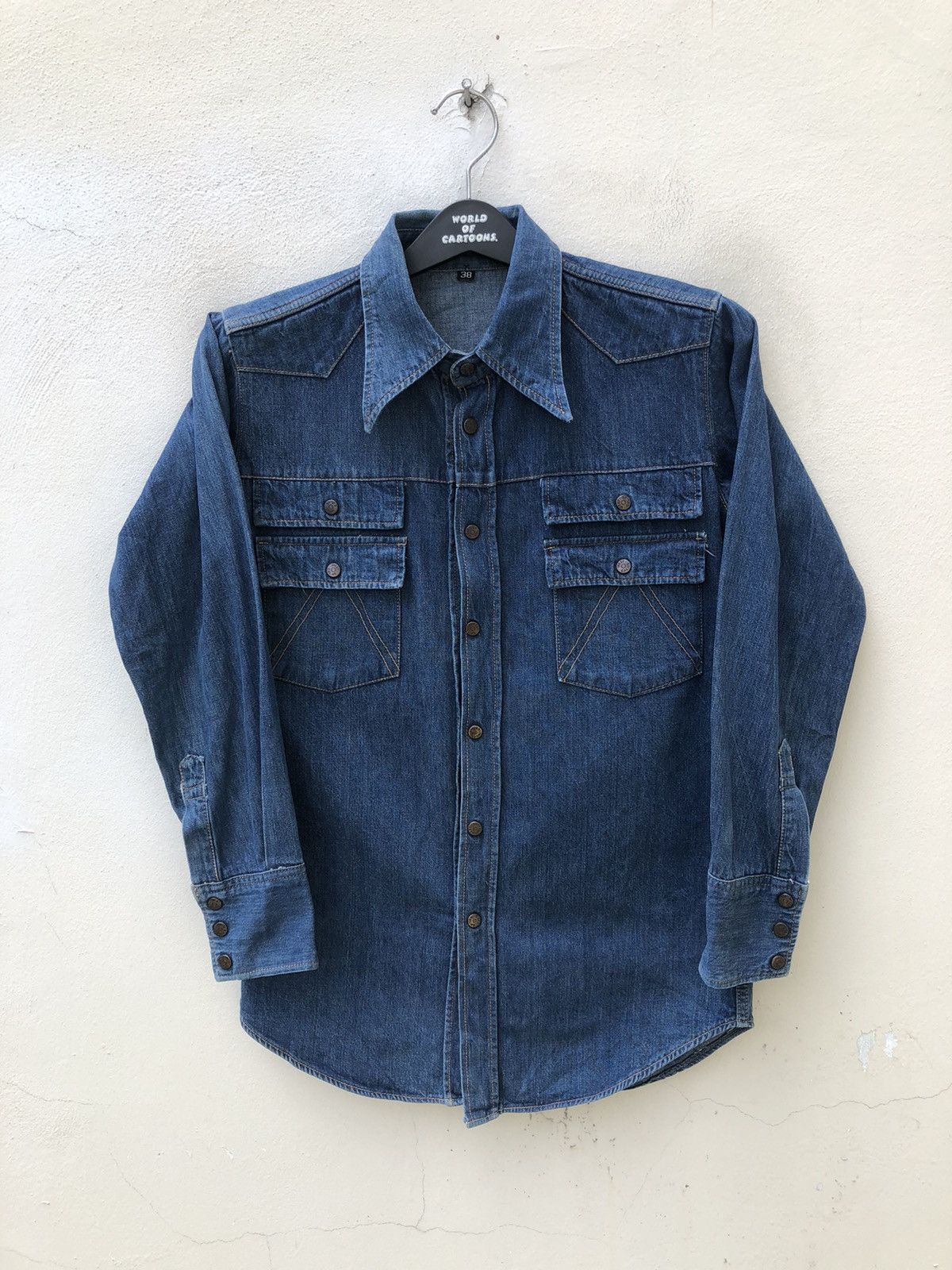 Vintage Vintage 70s CACTUS Japan Western Snap Button Denim Shirt Size US S / EU 44-46 / 1 - 6 Thumbnail