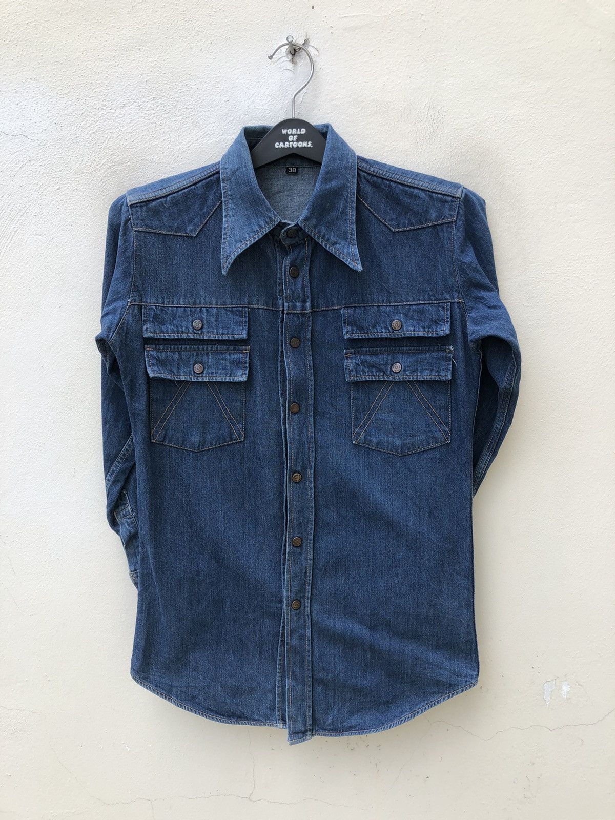 Vintage Vintage 70s CACTUS Japan Western Snap Button Denim Shirt Size US S / EU 44-46 / 1 - 10 Thumbnail