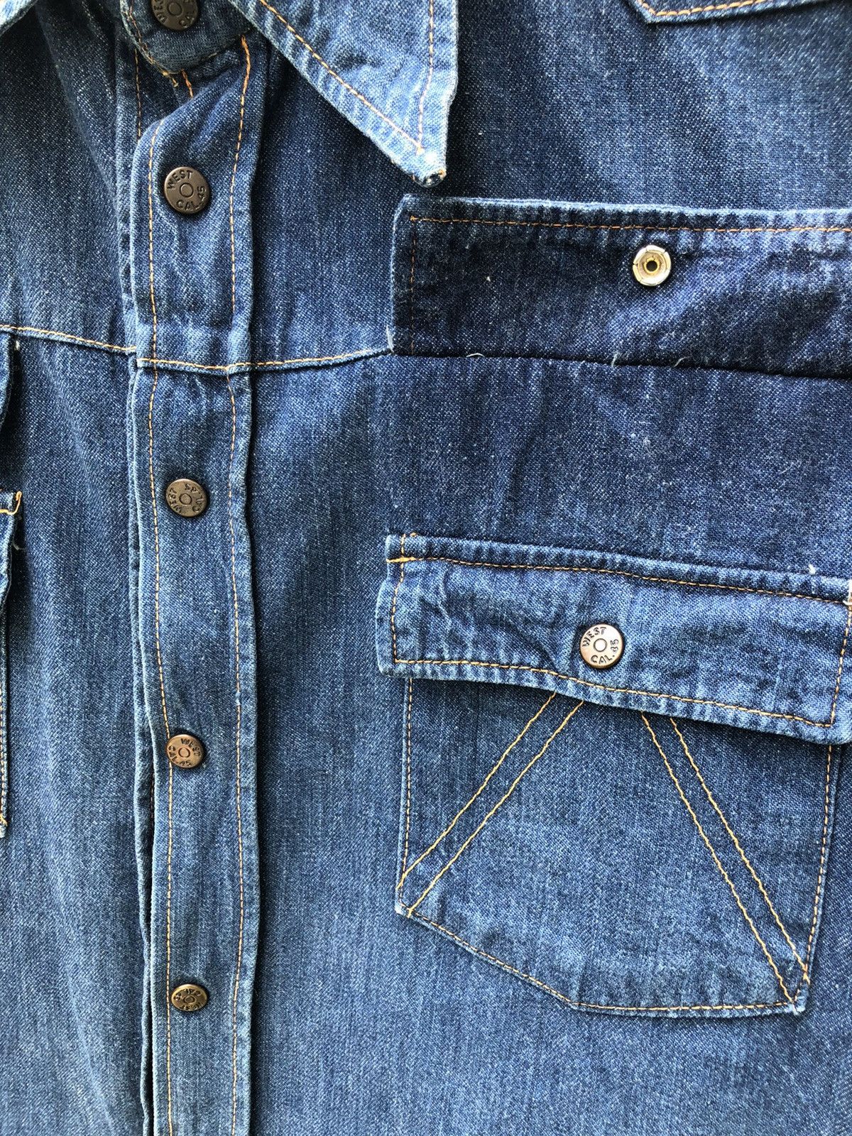 Vintage Vintage 70s CACTUS Japan Western Snap Button Denim Shirt Size US S / EU 44-46 / 1 - 12 Thumbnail