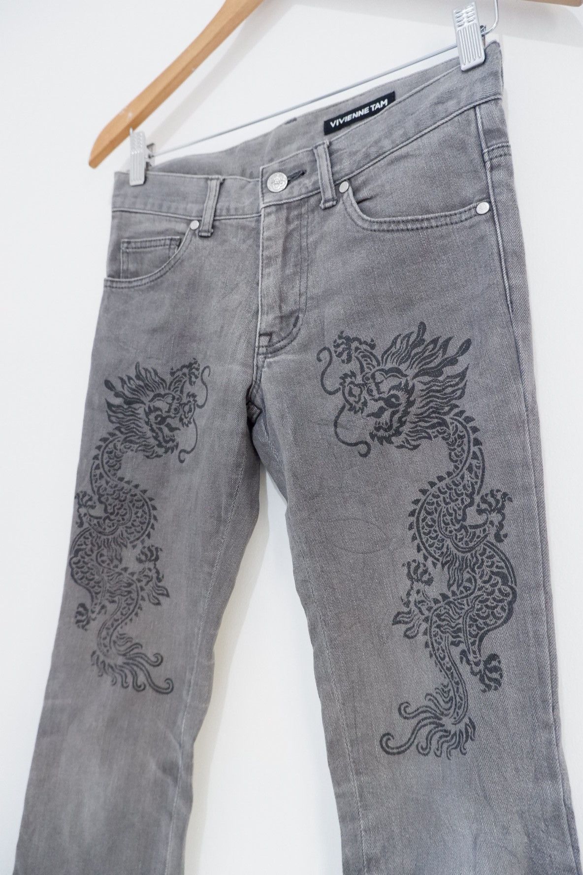 Vivienne Tam 90s Rare Vivienne Tam Twin Dragon Jeans Size 28" / US 6 / IT 42 - 3 Thumbnail