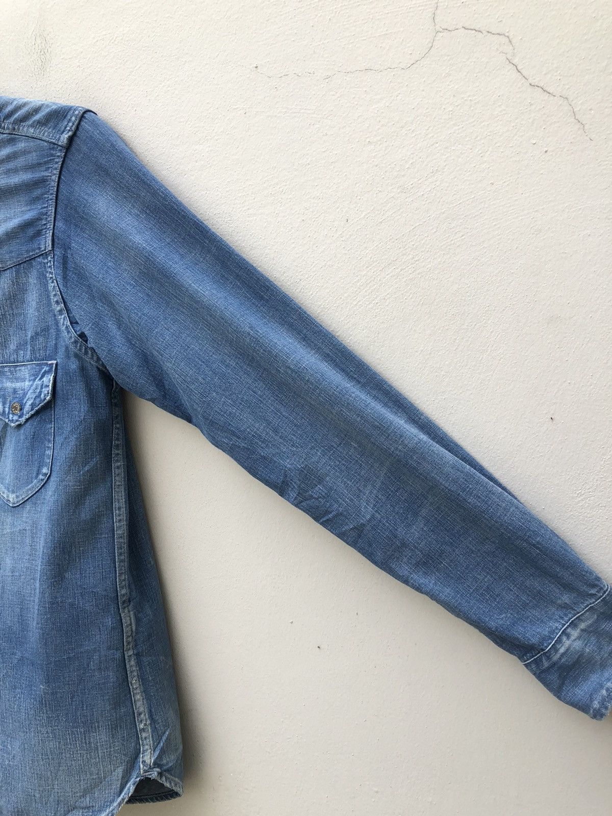Chimala Chimala Japan Rips Distressed Denim Western Shirt Size US S / EU 44-46 / 1 - 9 Thumbnail