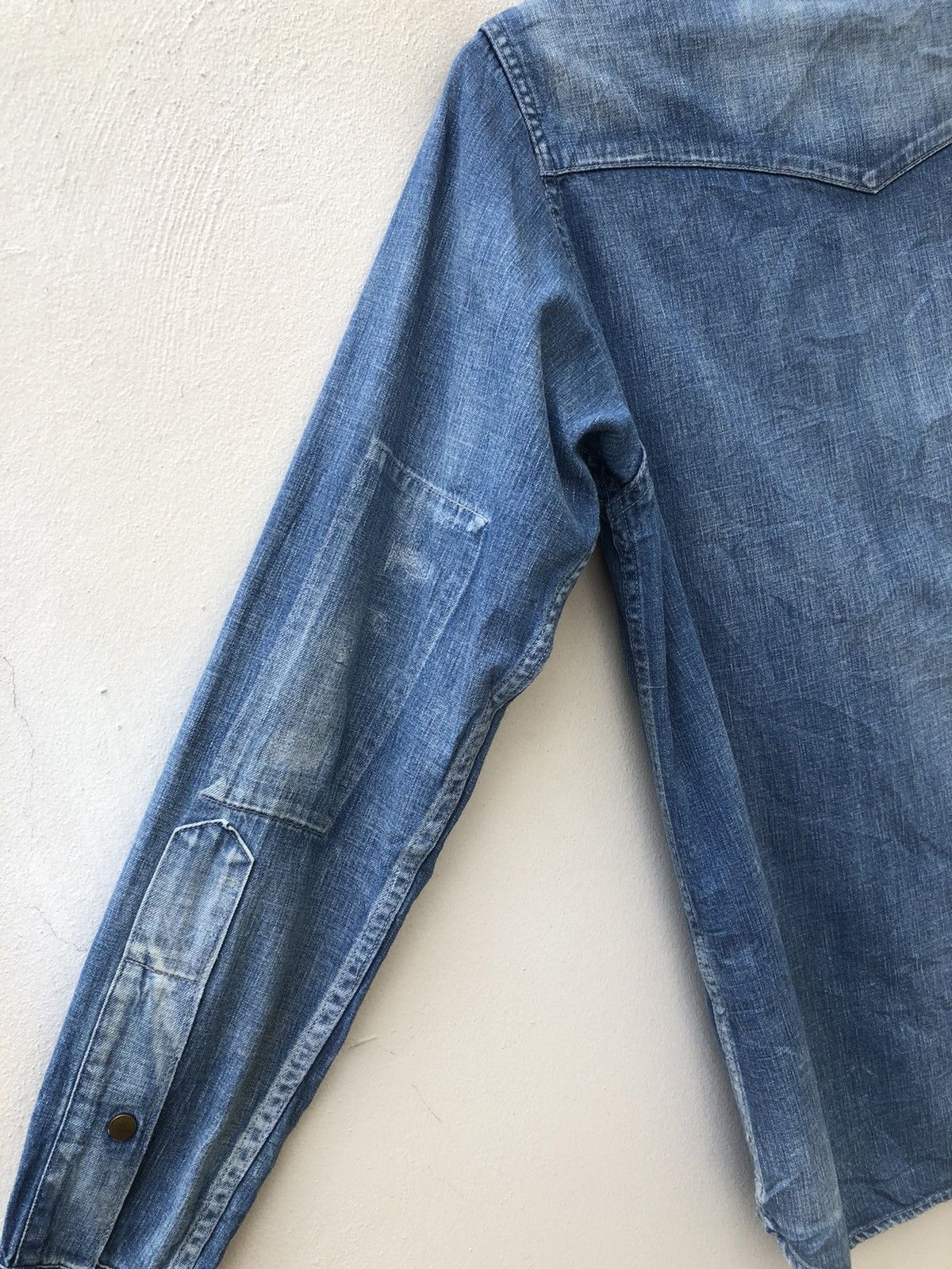 Chimala Chimala Japan Rips Distressed Denim Western Shirt Size US S / EU 44-46 / 1 - 15 Thumbnail