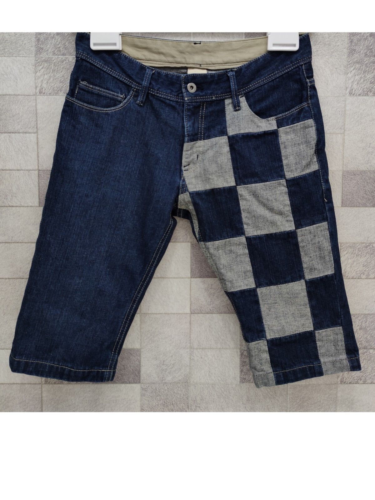 Japanese Brand VERY RARE🔥Designer HIROMICHI Iconic Checkered Denim Shorts Size US 30 / EU 46 - 3 Thumbnail