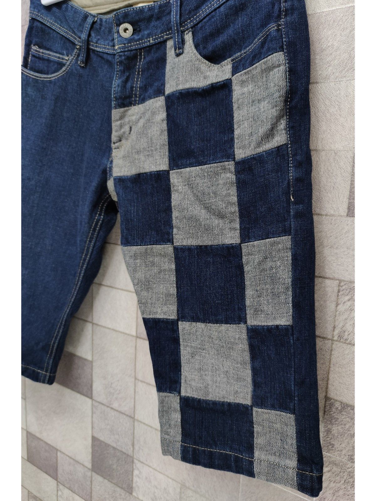 Japanese Brand VERY RARE🔥Designer HIROMICHI Iconic Checkered Denim Shorts Size US 30 / EU 46 - 2 Thumbnail