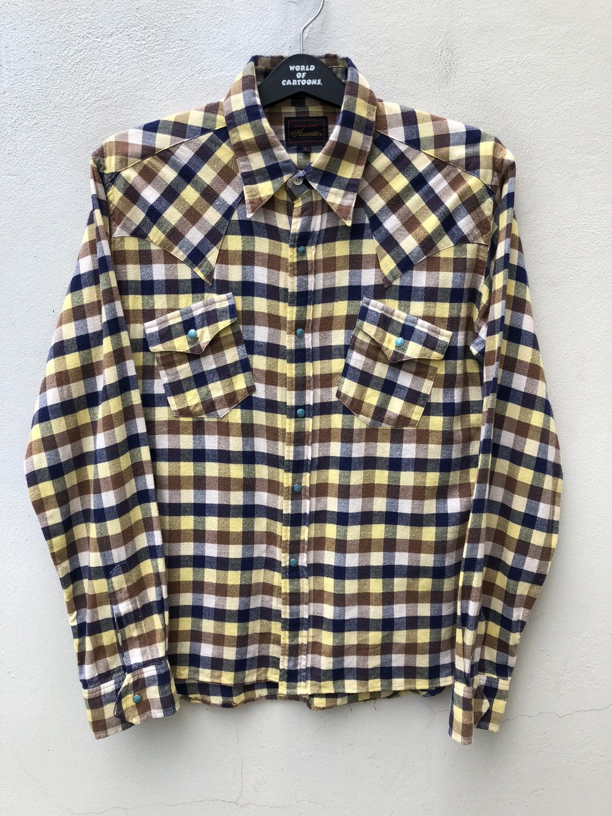 Vintage Acoustic Japan Checkered Western Flannel Shirt Size US M / EU 48-50 / 2 - 7 Thumbnail