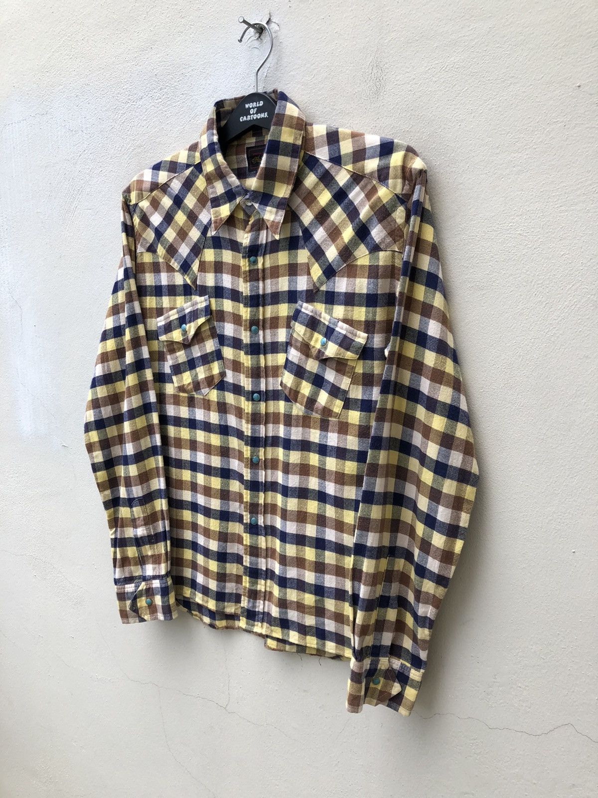 Vintage Acoustic Japan Checkered Western Flannel Shirt Size US M / EU 48-50 / 2 - 9 Thumbnail