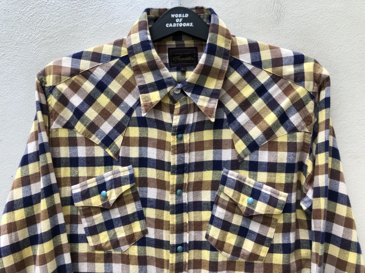 Vintage Acoustic Japan Checkered Western Flannel Shirt Size US M / EU 48-50 / 2 - 8 Thumbnail