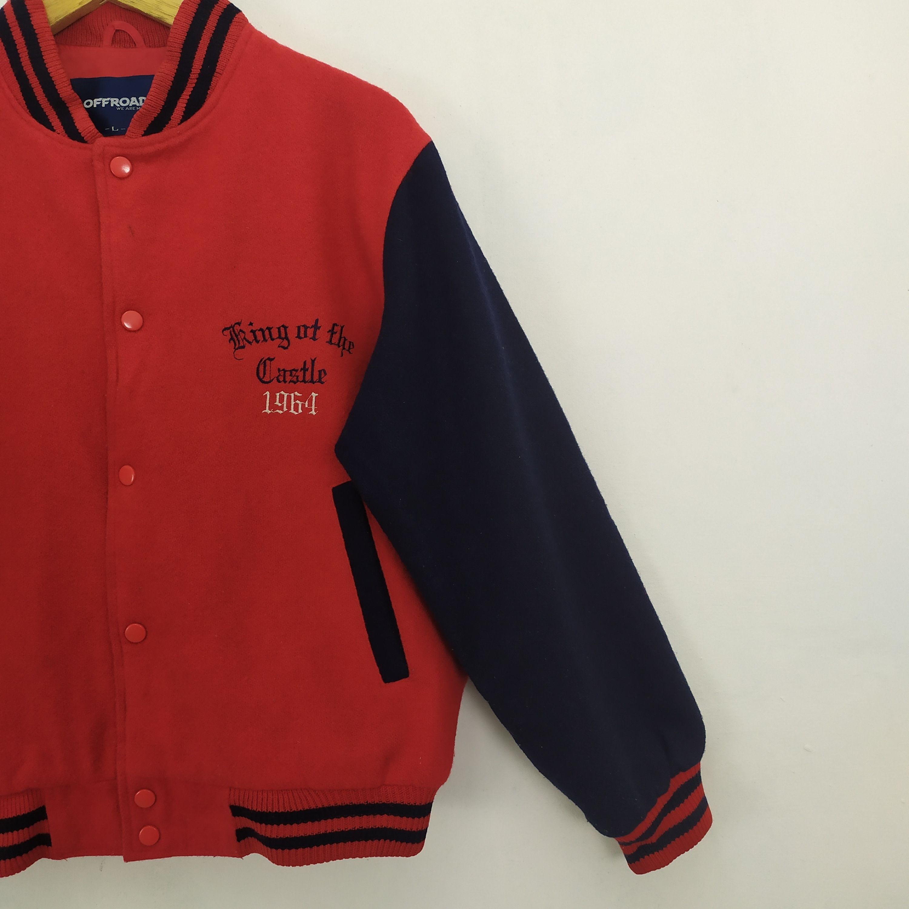 Japanese Brand OFF ROAD RED VARSITY JACKET Size US M / EU 48-50 / 2 - 7 Thumbnail