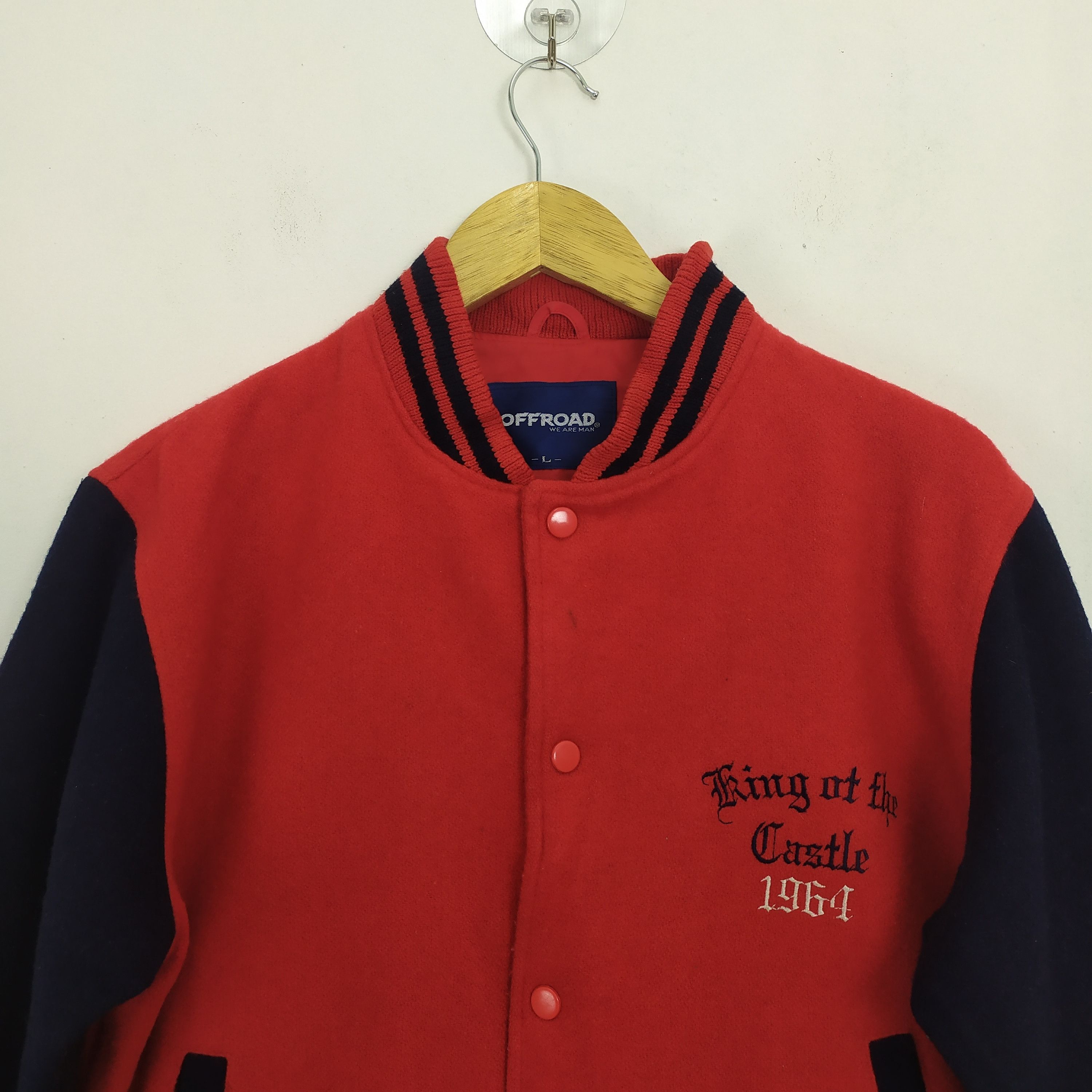 Japanese Brand OFF ROAD RED VARSITY JACKET Size US M / EU 48-50 / 2 - 4 Thumbnail