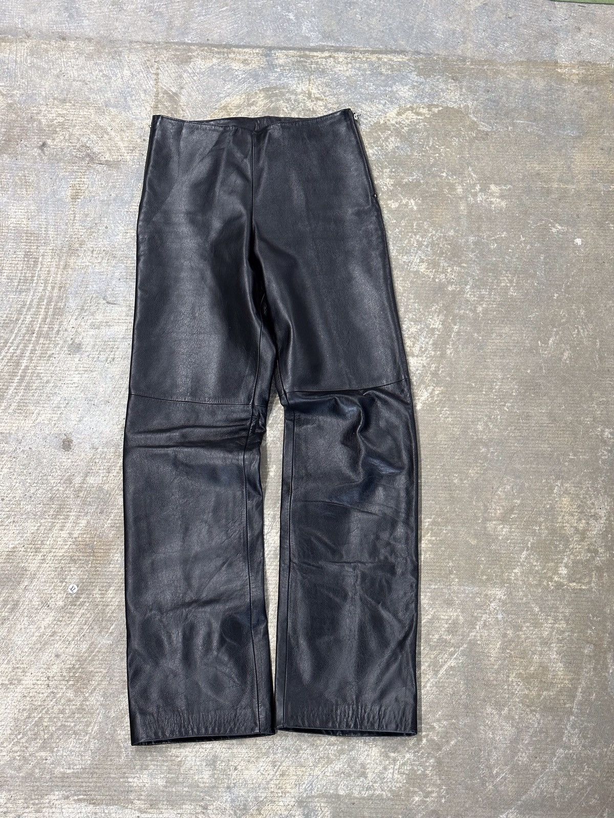 Danier × Vintage Vintage 90s Danier High Waisted Leather Pant Size 25" / US 0 / IT 36 - 1 Thumbnail