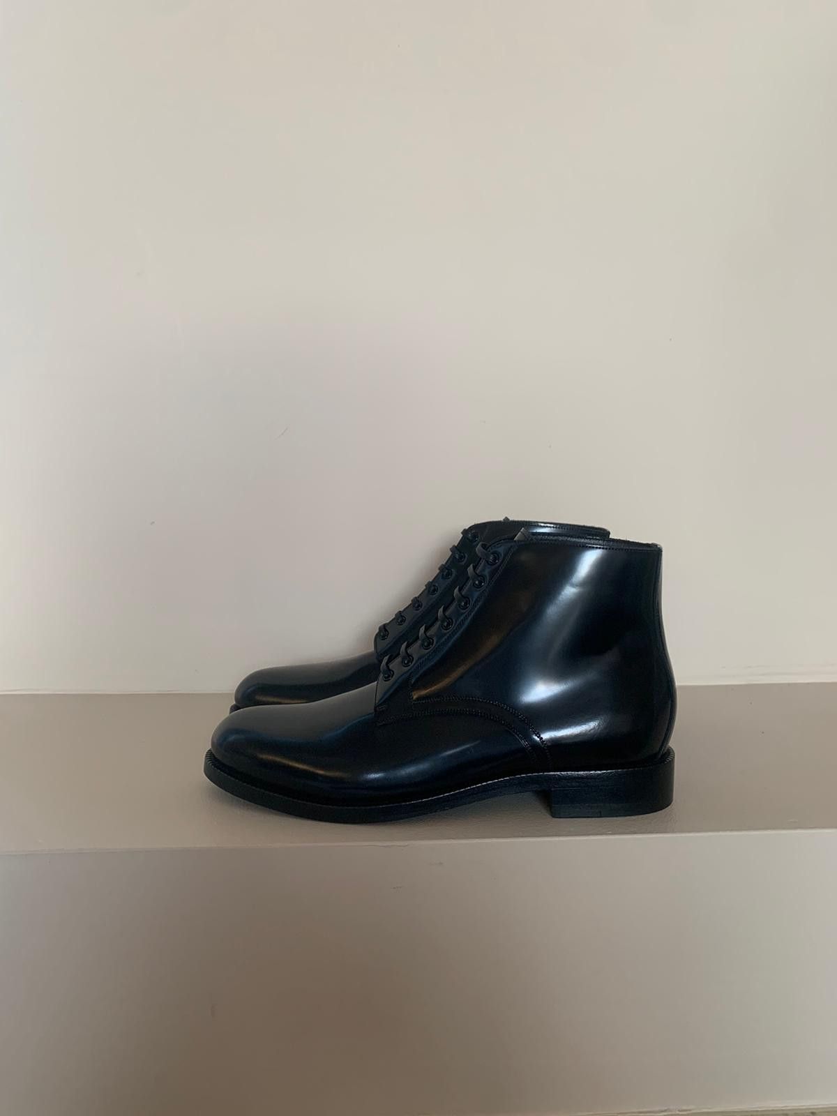 image of Celine Mid Top Army Boot In Shiny Black, Men's (Size 6)