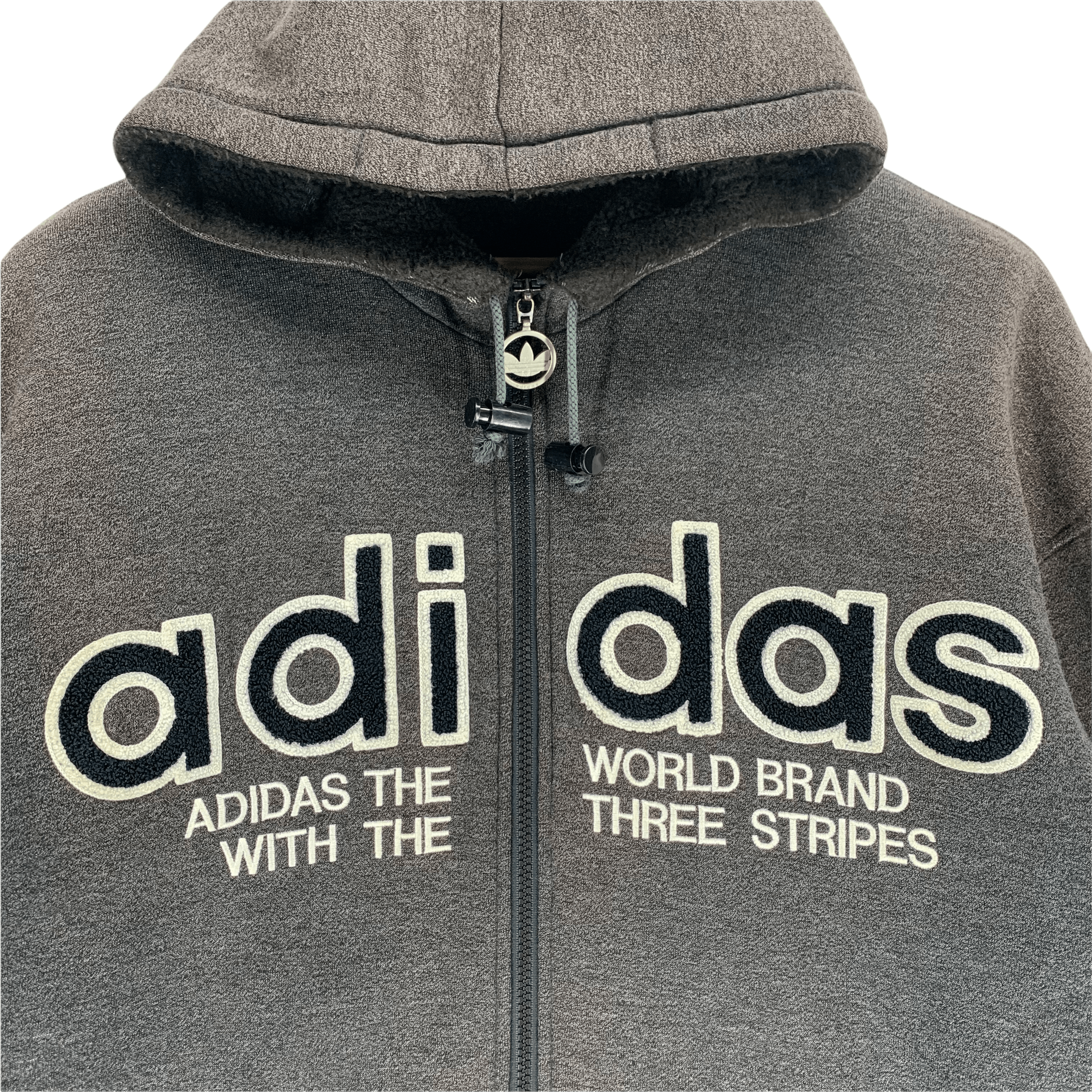 Adidas Vintage Adidas Trefoil Big Logo Zip Up Hoodie #3519-125 Size US XL / EU 56 / 4 - 2 Thumbnail