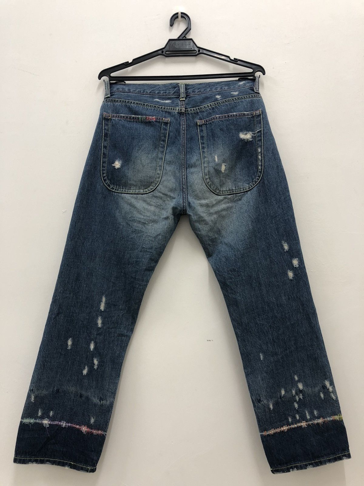 Issey Miyake Rare TSUMORI CHISATO Issey Miyake Distressed Denim Pant Size US 32 / EU 48 - 8 Thumbnail