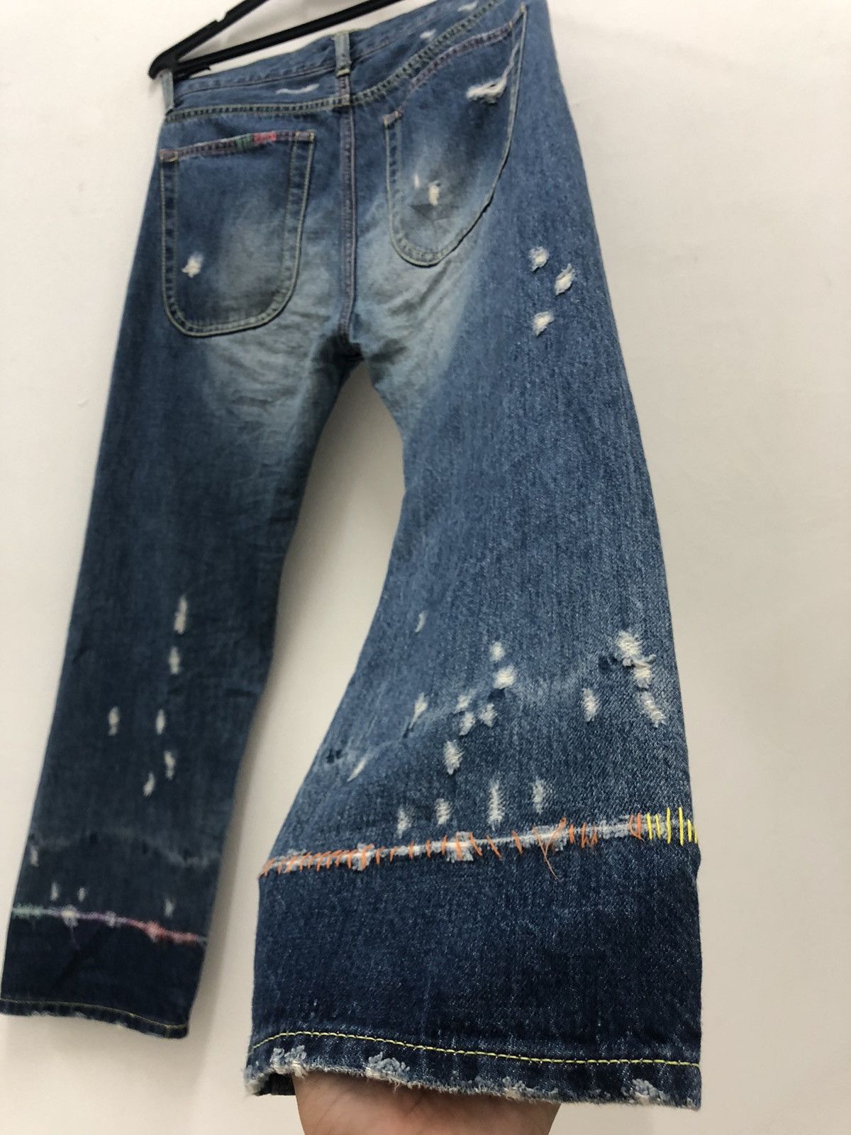 Issey Miyake Rare TSUMORI CHISATO Issey Miyake Distressed Denim Pant Size US 32 / EU 48 - 10 Thumbnail
