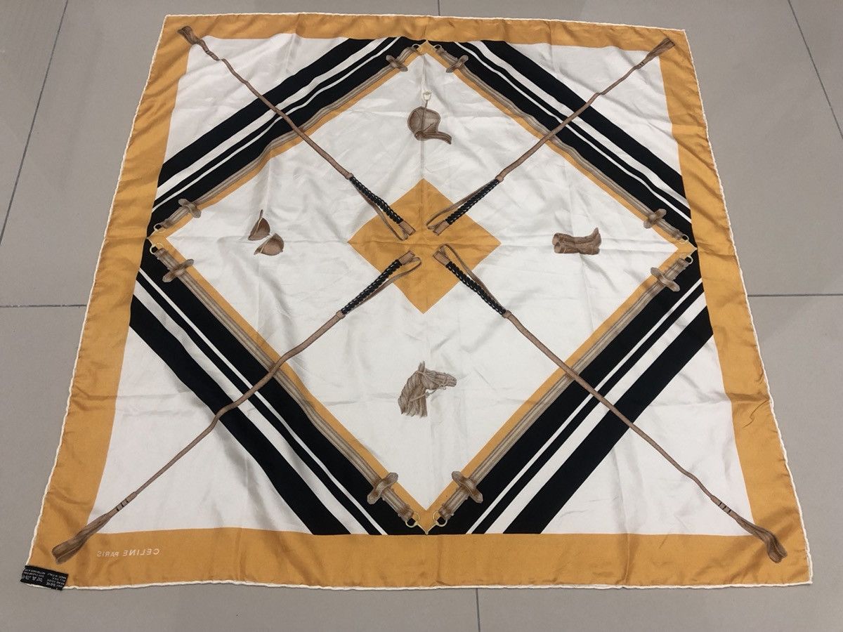 Celine Rare Vintage Authentic Celine Made in Italy Silk Scarf Size ONE SIZE - 2 Thumbnail
