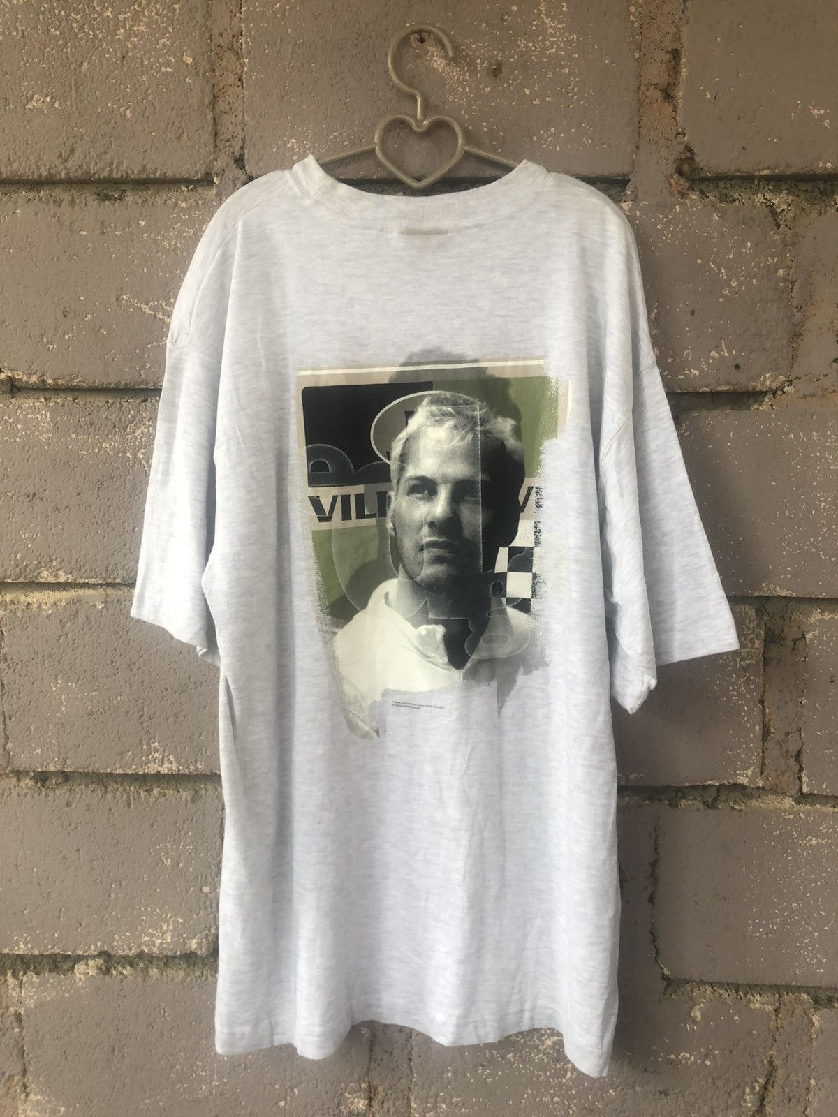 image of Nascar x Racing Vintage Jacques Villeneuve Goldstar Holding Corp Shirt in Grey, Men's (Size Large)