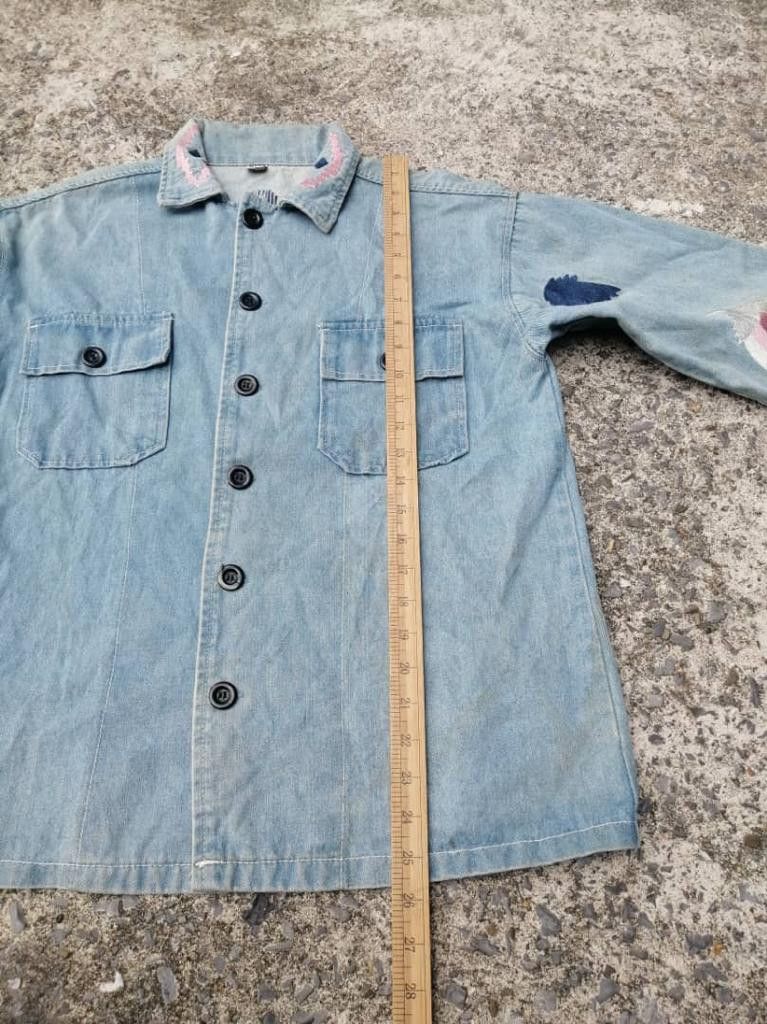 Designer Navajo Embroidered Denim Jacket Size M / US 6-8 / IT 42-44 - 4 Thumbnail