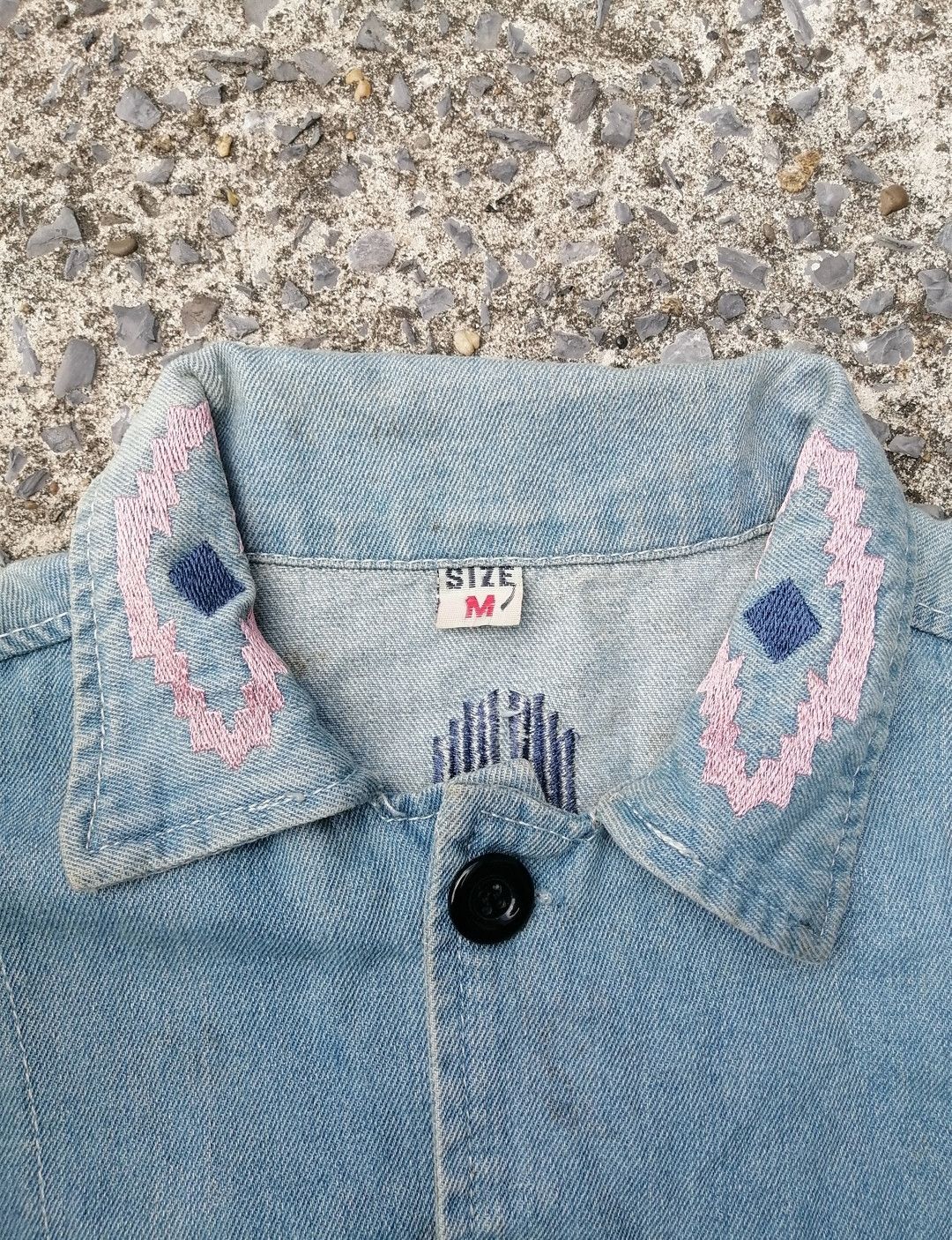 Designer Navajo Embroidered Denim Jacket Size M / US 6-8 / IT 42-44 - 9 Thumbnail