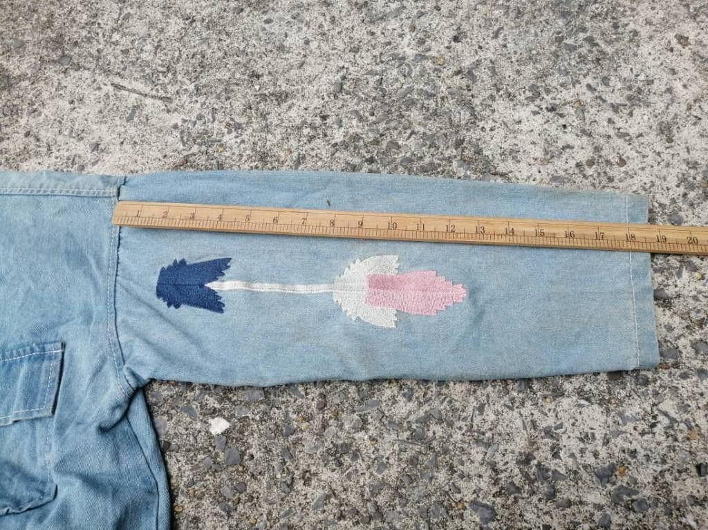Designer Navajo Embroidered Denim Jacket Size M / US 6-8 / IT 42-44 - 5 Thumbnail