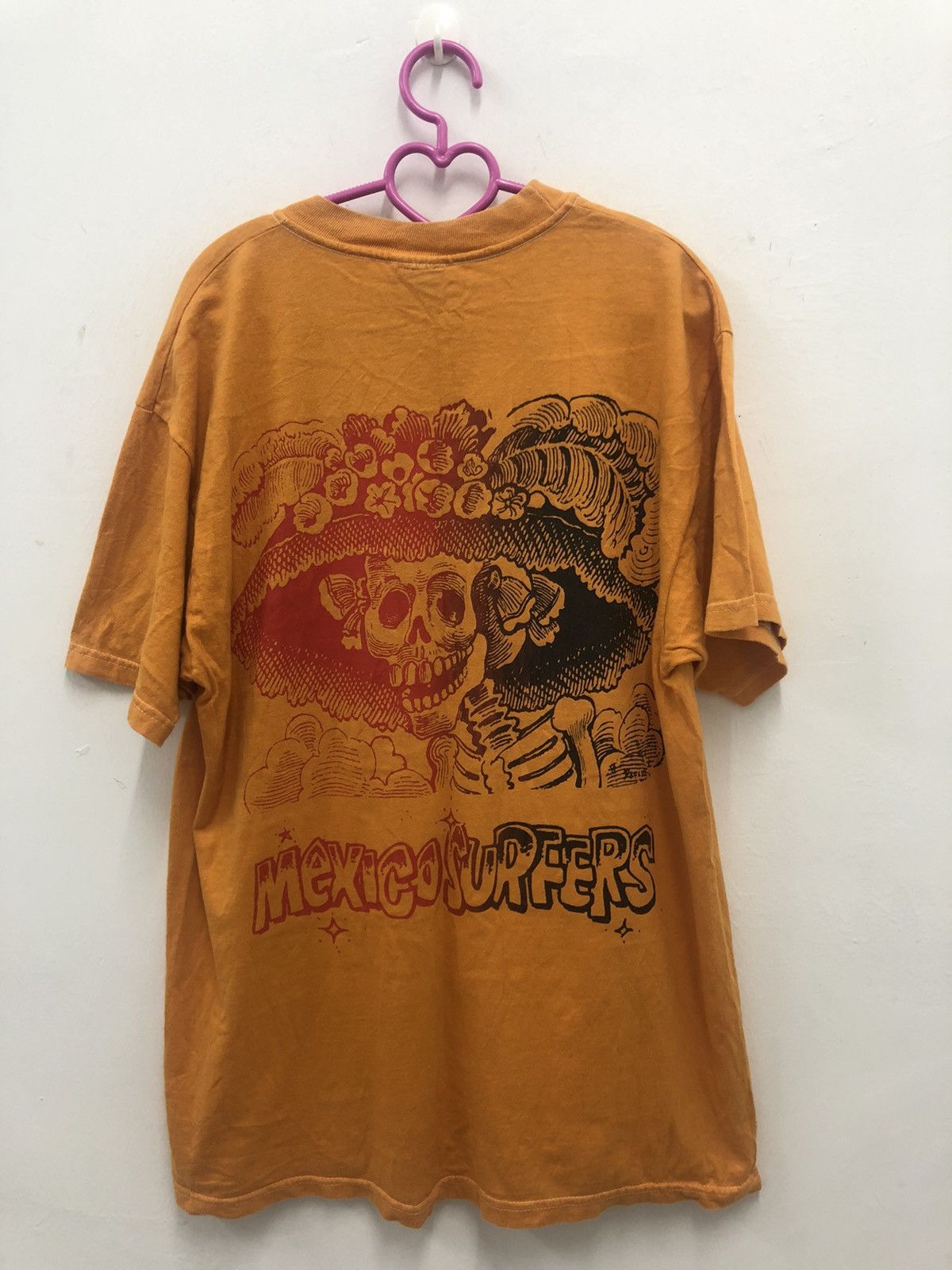 image of Surf Style x Vintage Mexico Surfers Single Pocket Shirt in Orange, Men's (Size Large)