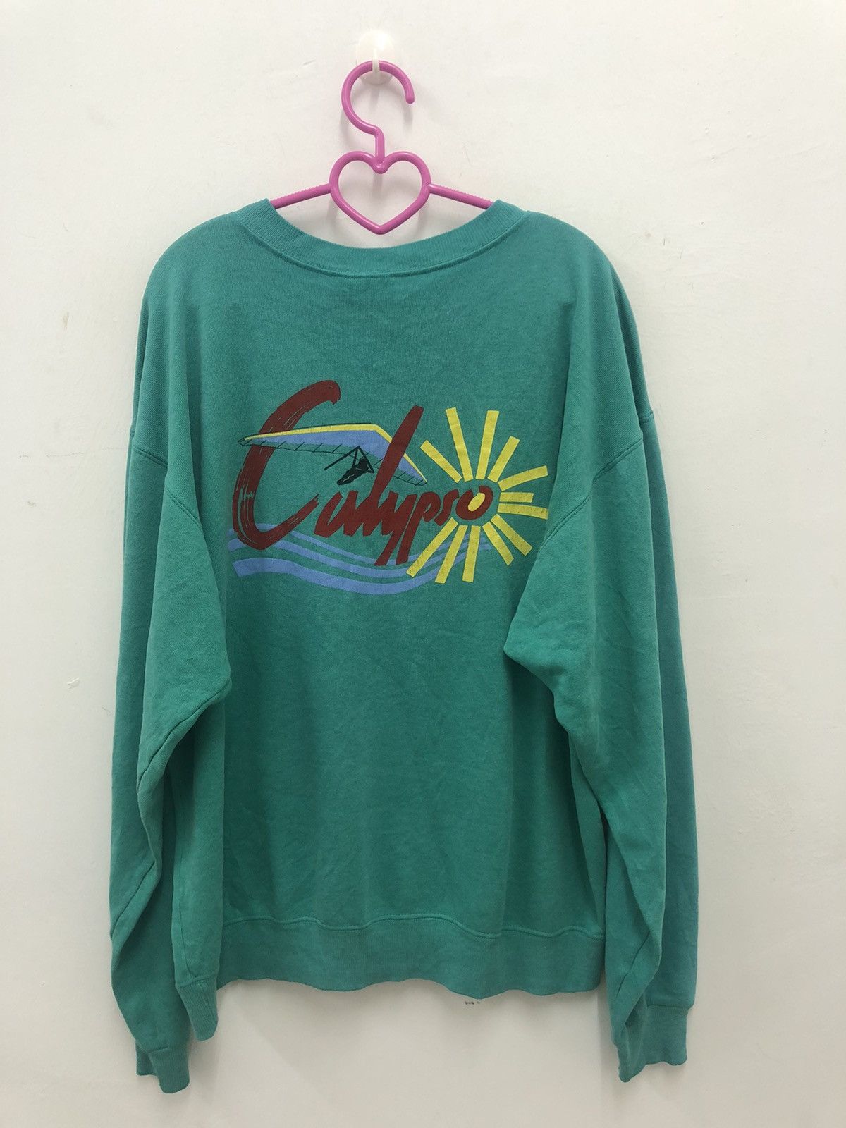 image of Hanes x Made In USA 90's Vintage Calypso Sweatshirt in Green, Men's (Size Large)