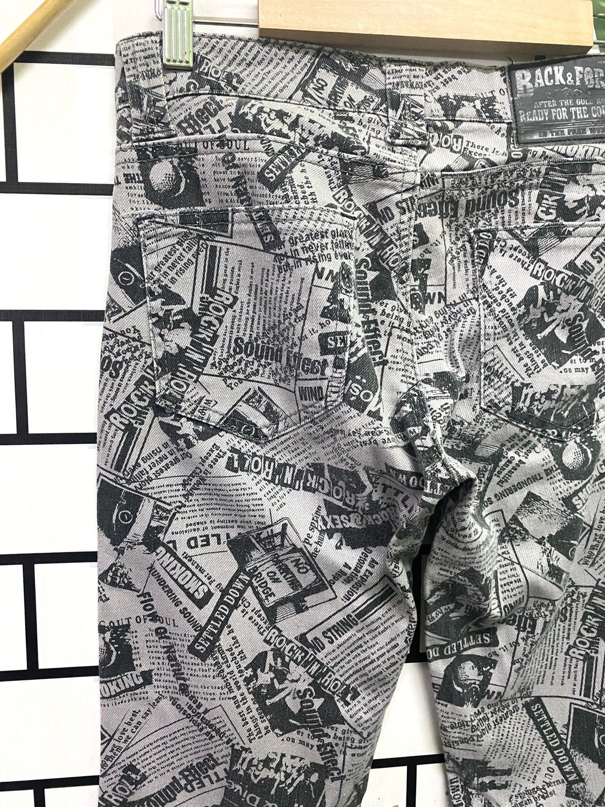 Japanese Brand BACK & FORTH Full Print Newspaper Rock Style Pant Size US 28 / EU 44 - 12 Thumbnail