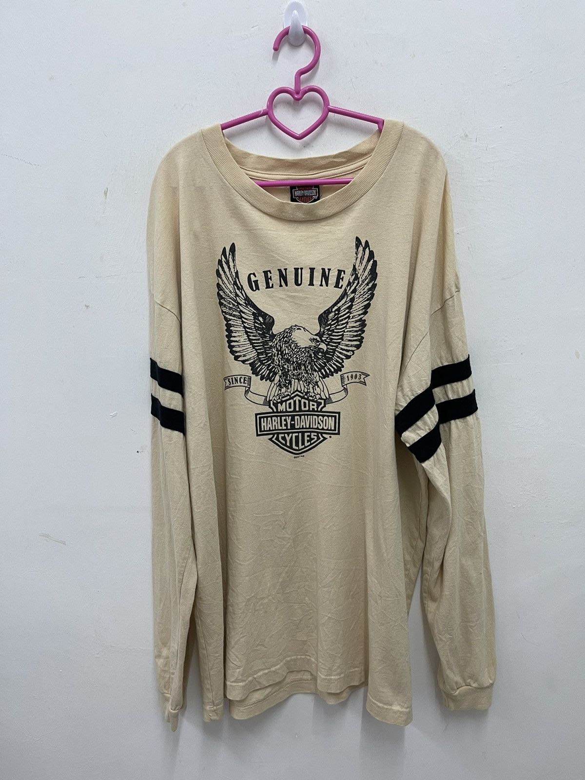 image of Vintage Harley Davidson Motorcycles Shirt in Brown, Men's (Size 2XL)