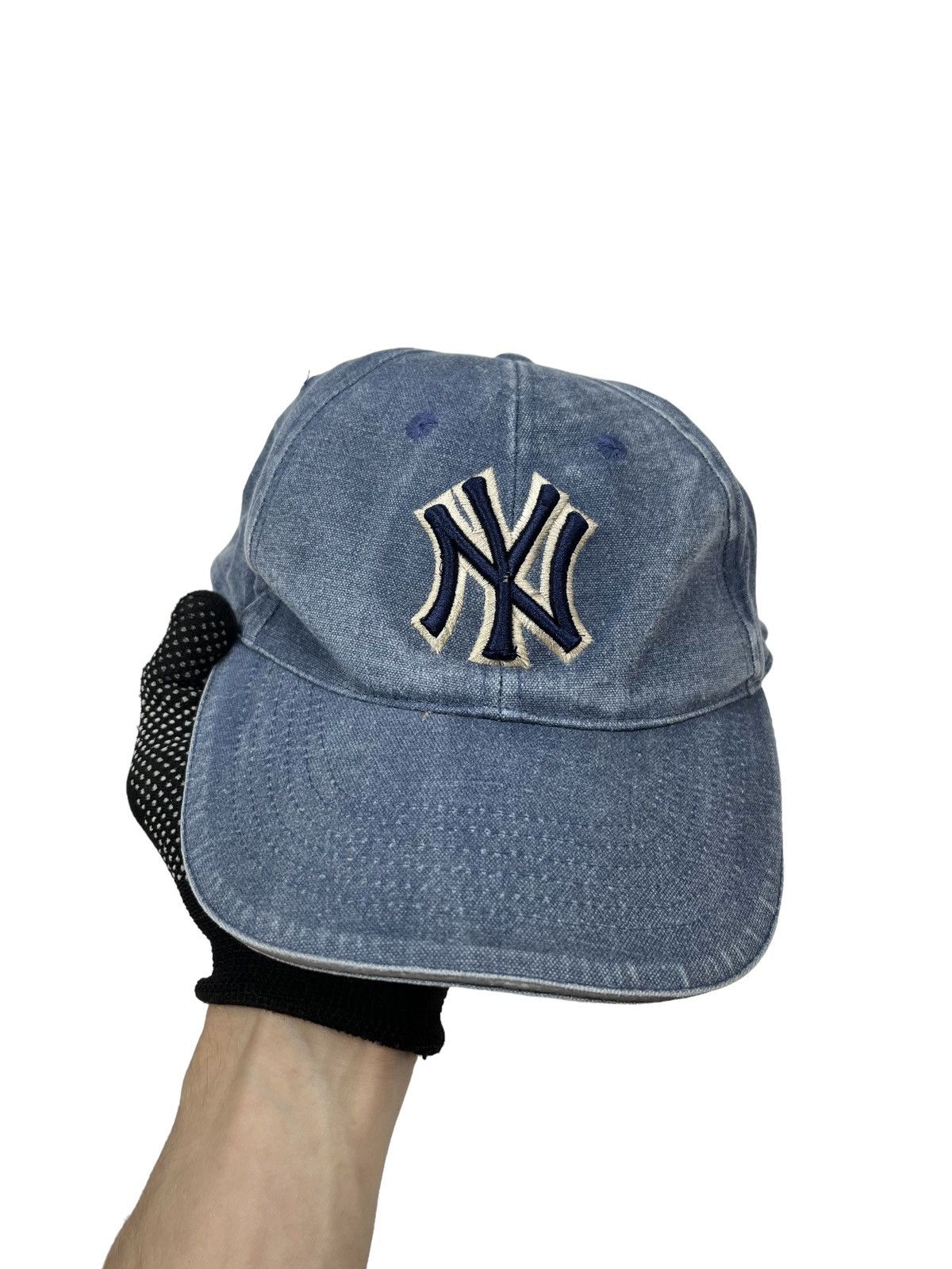 Vintage Vintage 90s New York Yankees Denim Cap SnapBack y2k | Grailed