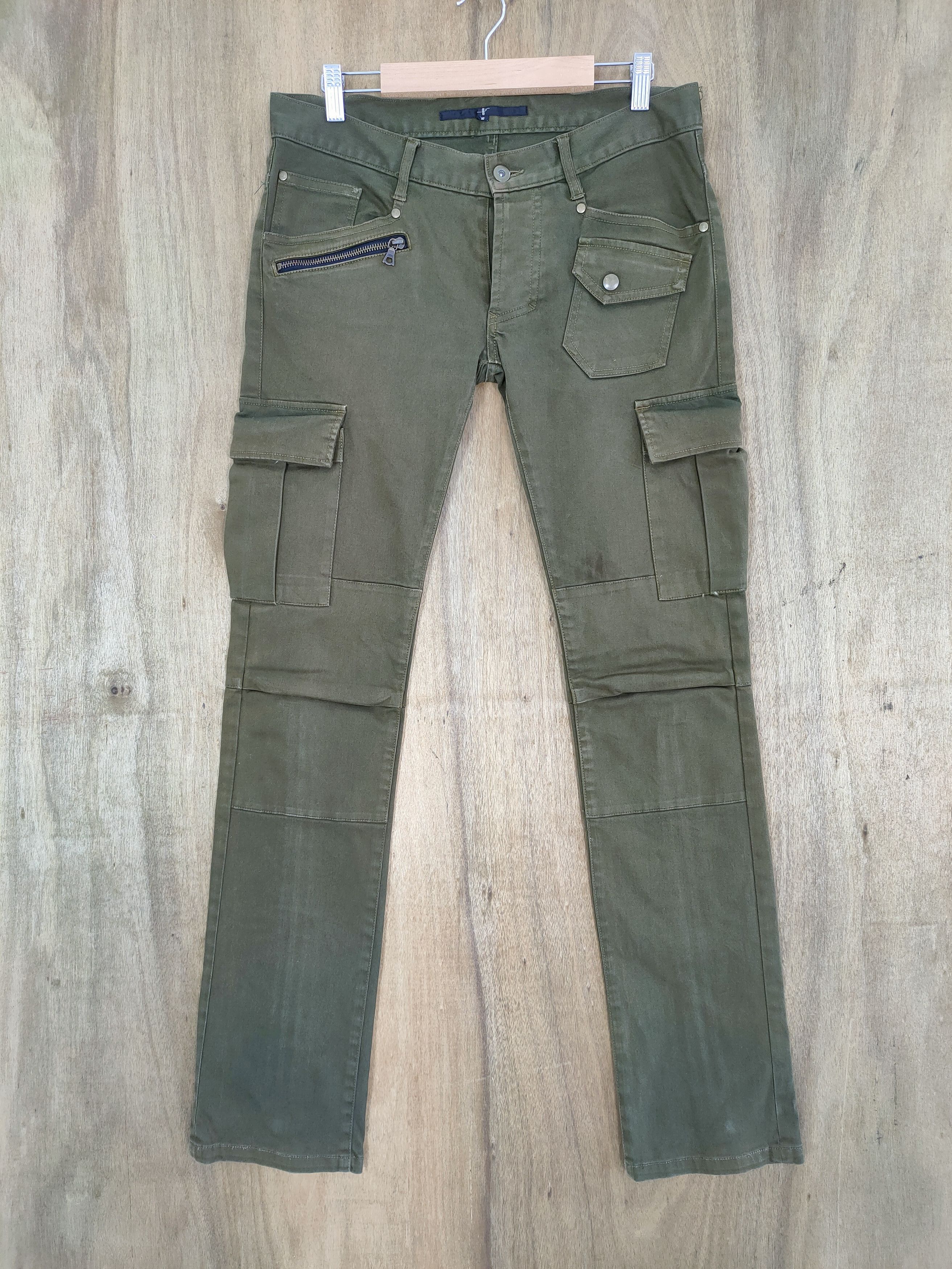 Japanese Brand JAPANESE BRAND OLIVE GREEN ANKLE ZIP CARGO PANTS Size US 31 - 1 Thumbnail