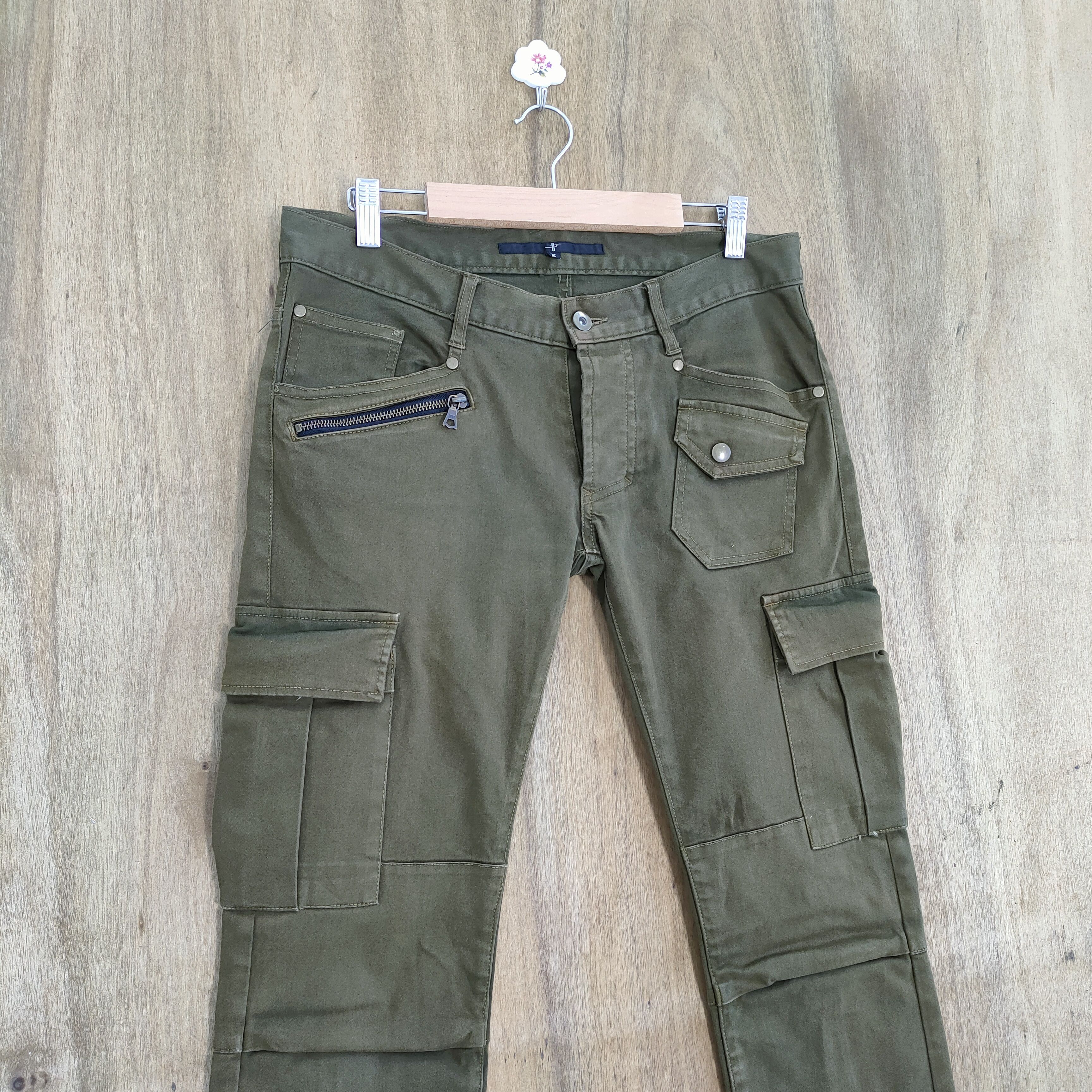 Japanese Brand JAPANESE BRAND OLIVE GREEN ANKLE ZIP CARGO PANTS Size US 31 - 2 Thumbnail