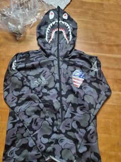 Adidas consortium shark hoodie hotsell x bape