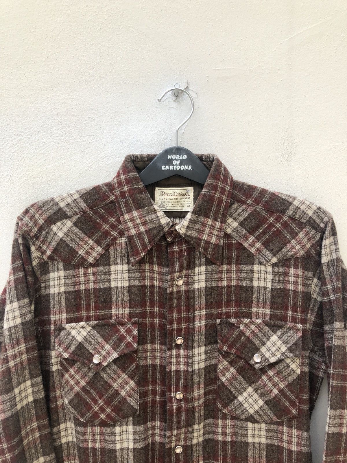 Pendleton Vintage 70s Pendleton Wool Plaid Western Shirt Size US M / EU 48-50 / 2 - 2 Thumbnail
