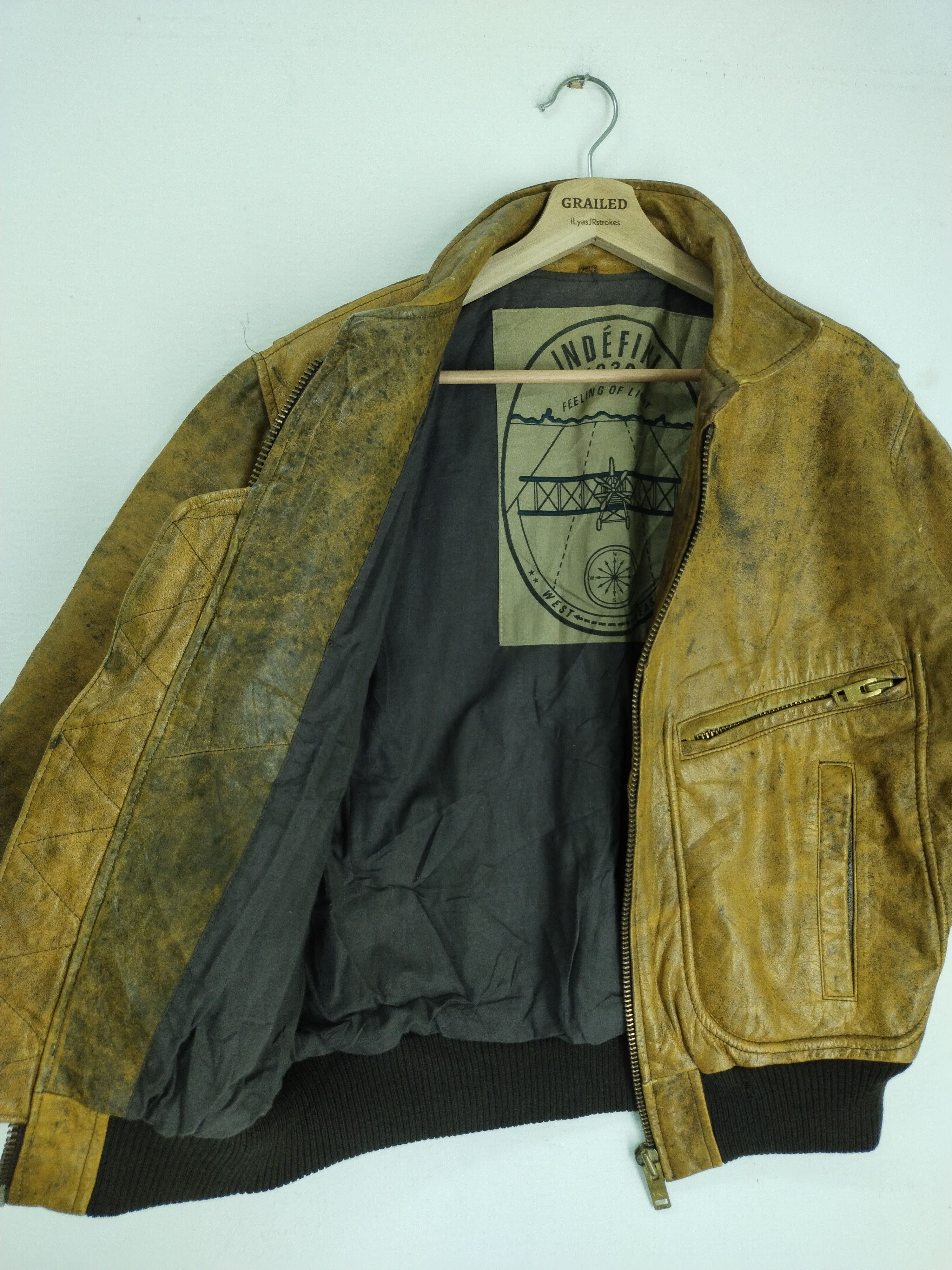 Leather Vintage INDEFINI 1930 Feeling Of Light Leather Jacket Size US M / EU 48-50 / 2 - 12 Thumbnail