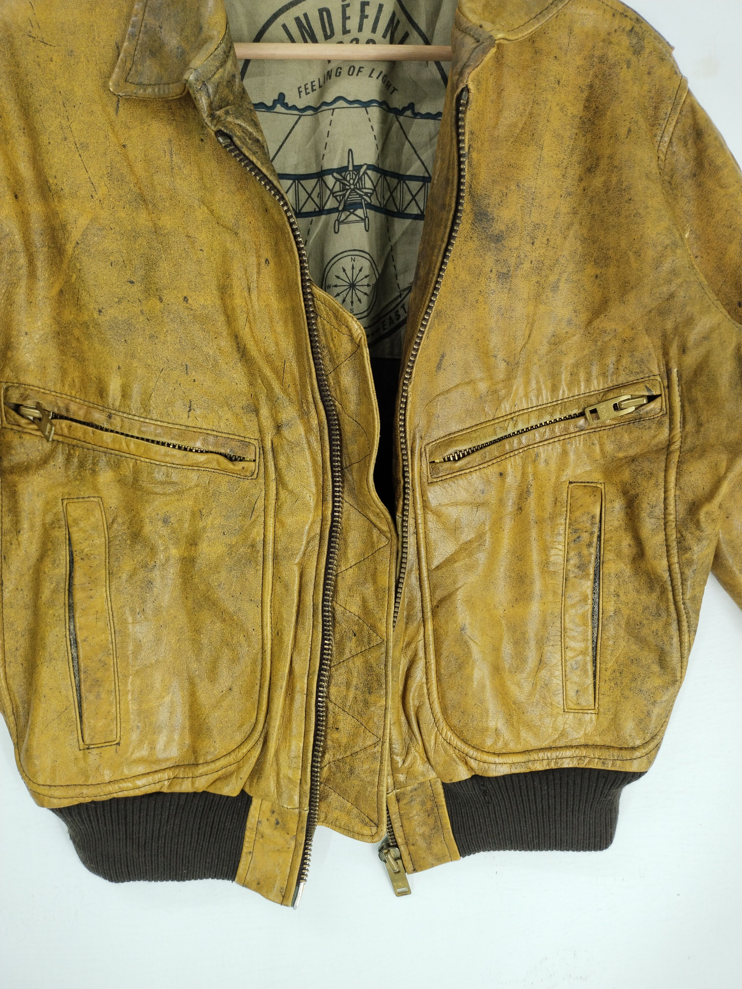 Leather Vintage INDEFINI 1930 Feeling Of Light Leather Jacket Size US M / EU 48-50 / 2 - 13 Thumbnail