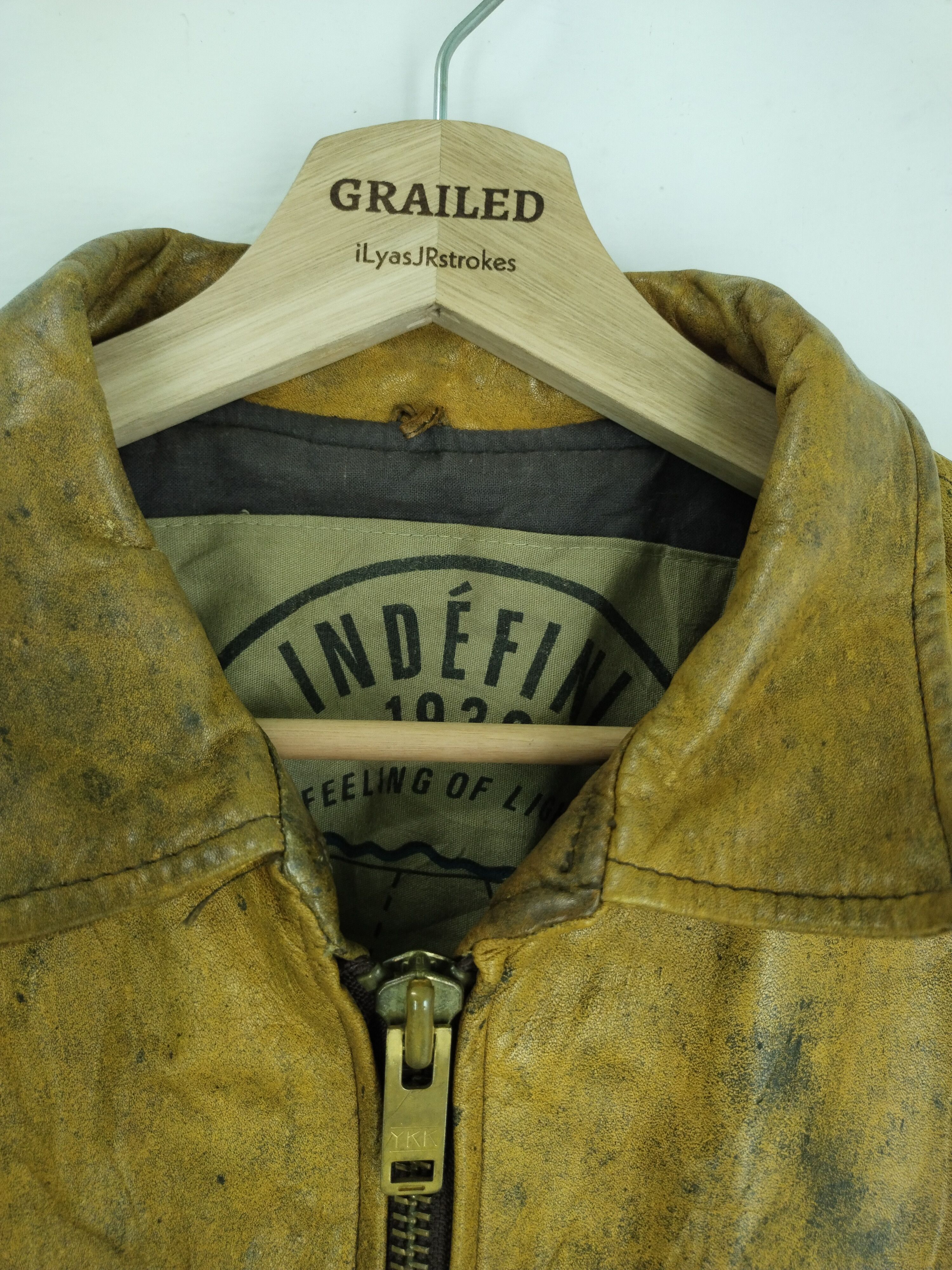 Leather Vintage INDEFINI 1930 Feeling Of Light Leather Jacket Size US M / EU 48-50 / 2 - 23 Thumbnail