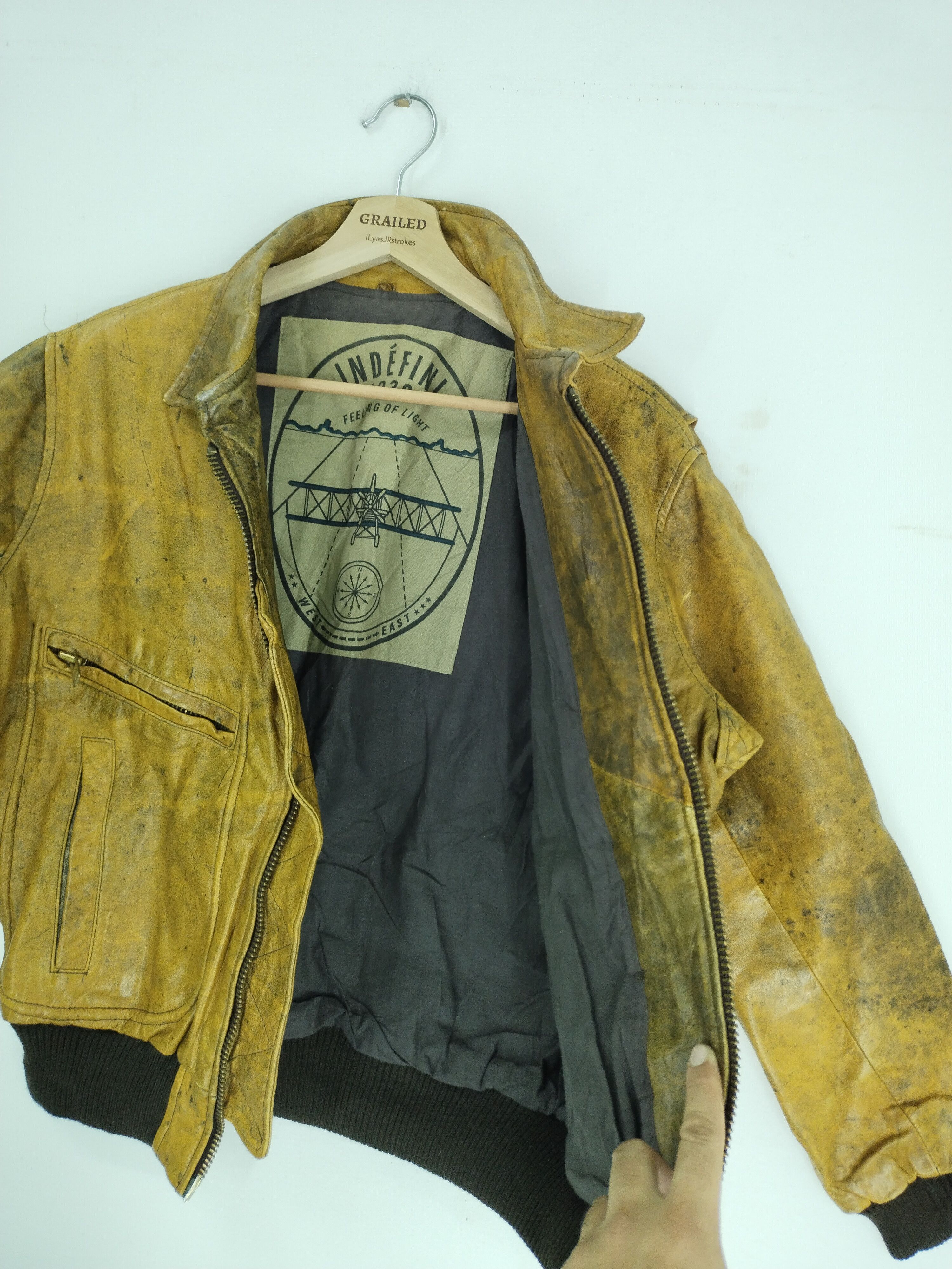 Leather Vintage INDEFINI 1930 Feeling Of Light Leather Jacket Size US M / EU 48-50 / 2 - 11 Thumbnail